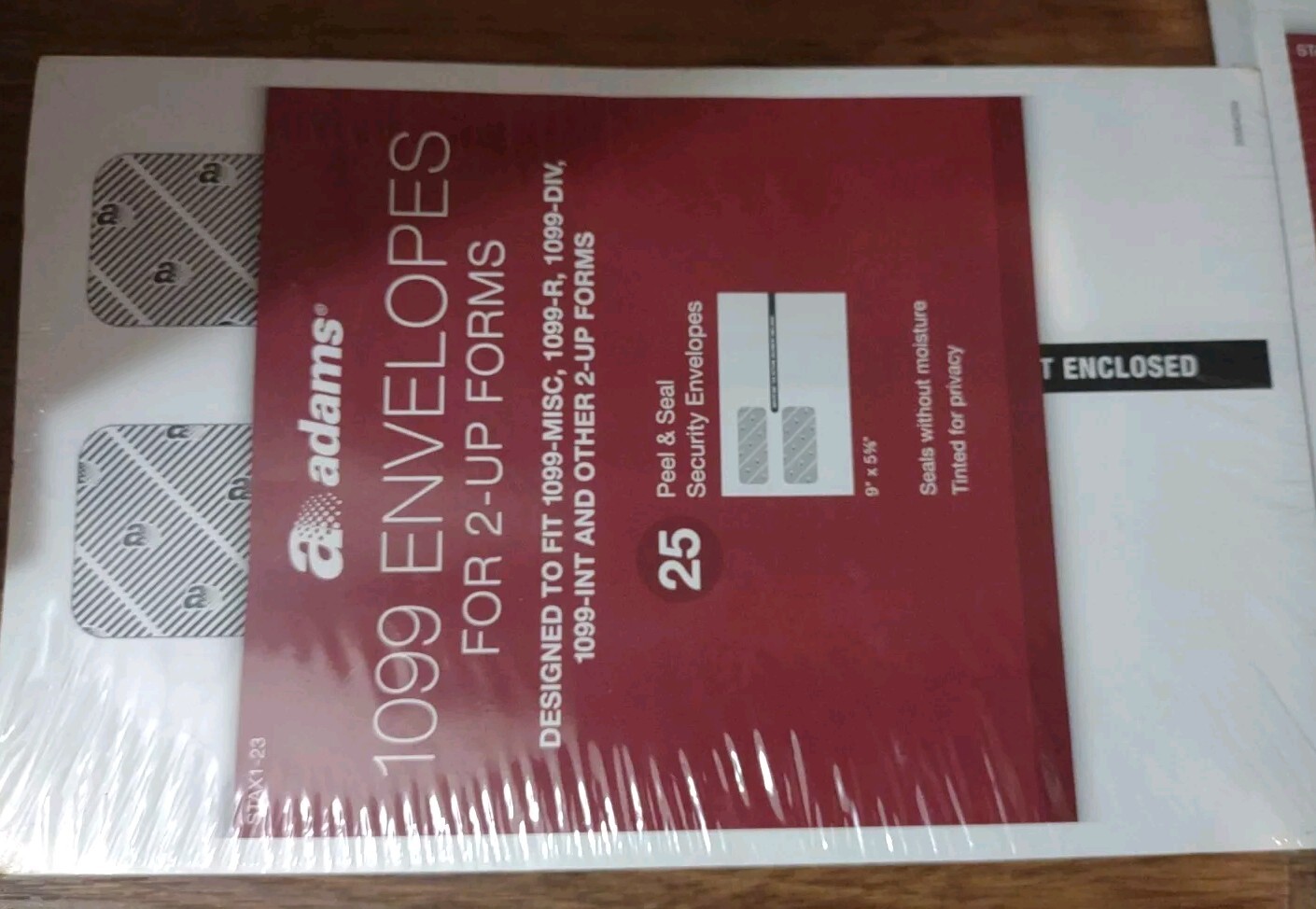 50 SEALED ADAMS 1099-INT-MISC-R-DIV-INT-OTHER 2-UP FORMS PEEL AND SEAL ENVELOPES