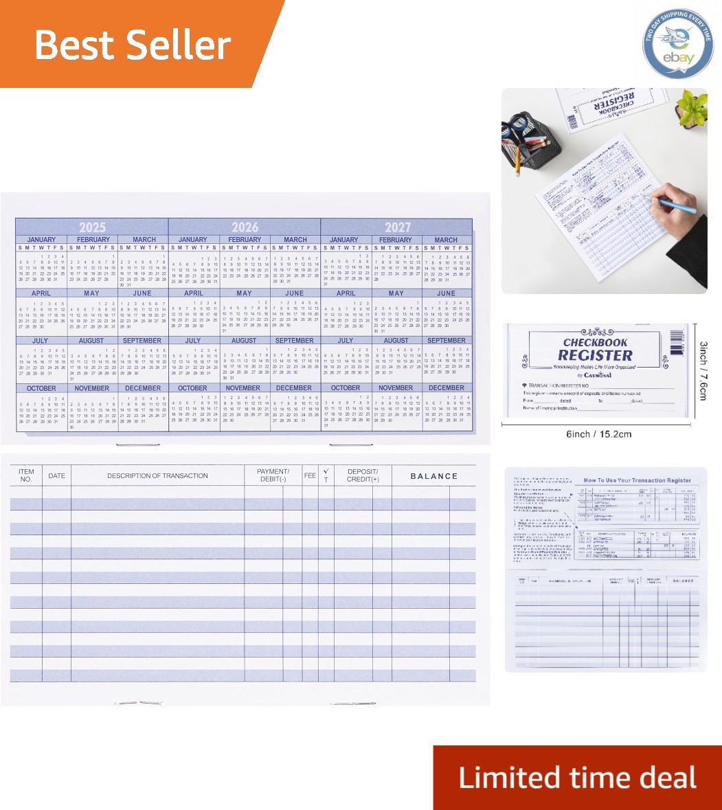 Sturdy 20 Pack Check Register for Simplifying Personal & Business Transactions