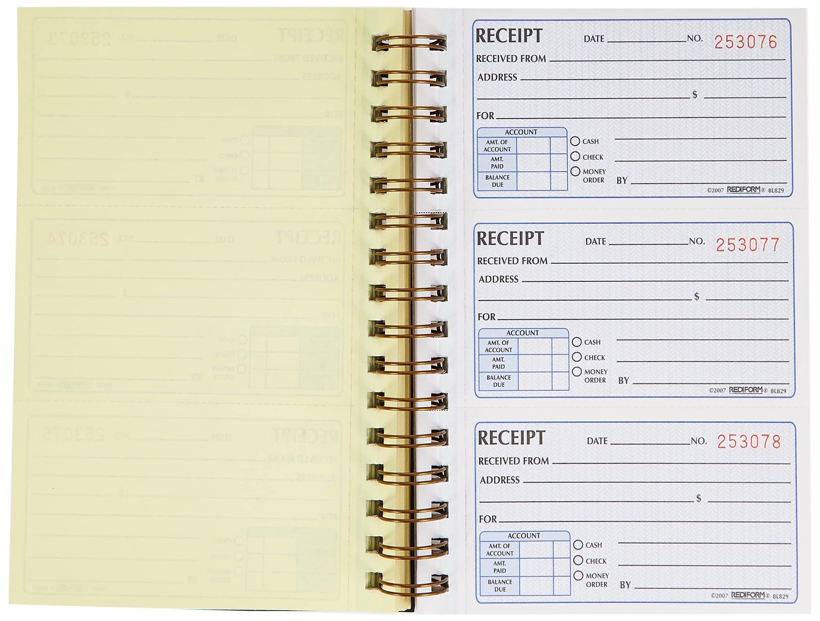 Rediform Gold Standard Money Receipt Book, 2.75″ x 5″, 225 Numbered Duplicate…