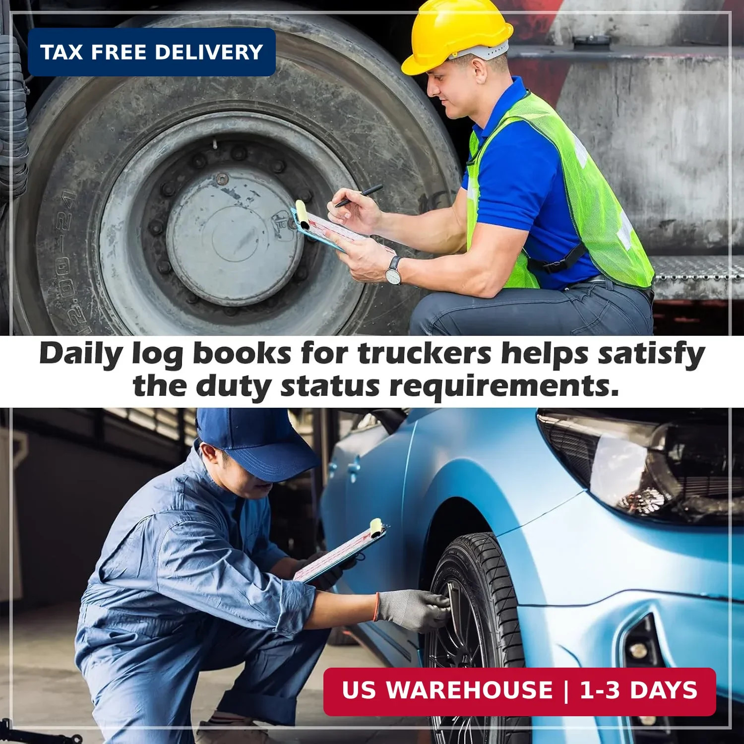 10 Pack 2026 2027 New Log Book for Truck Drivers 8.5″ x 5.5″ Daily Log Book with