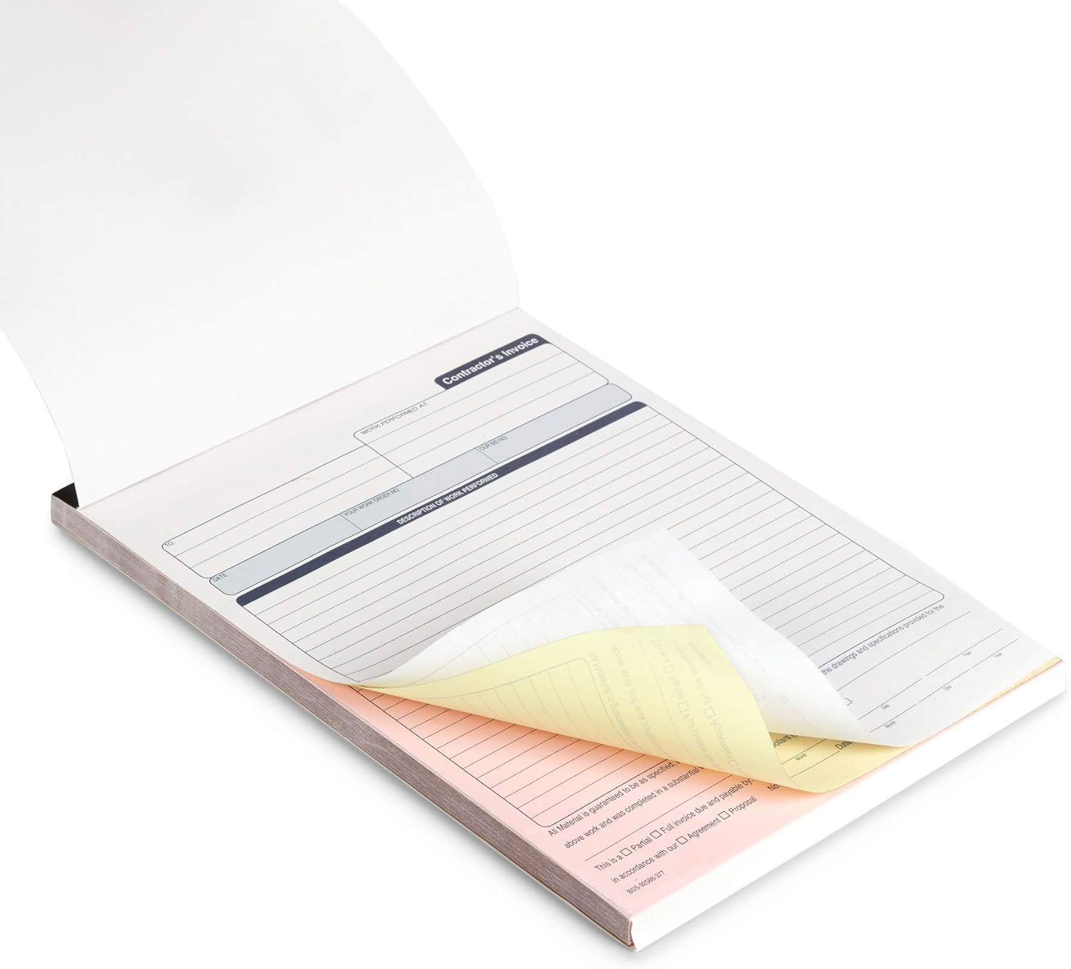 Blue Summit 50 Contractor Invoice Receipt Books, Estimate Book Contractor with B