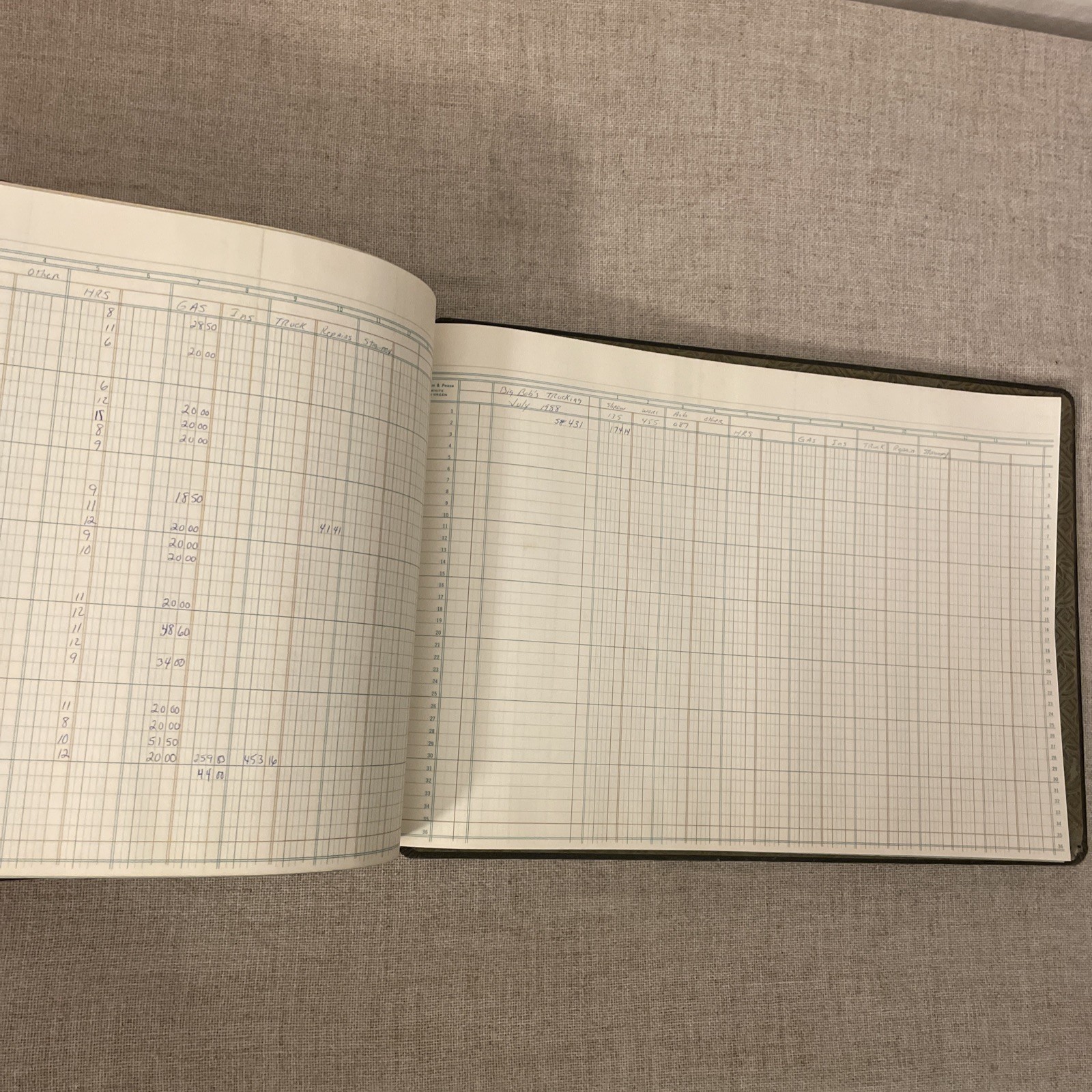 Standard Boorum & Pease No. 227-1/2 Two Post Hinge Black 15×12 Ledger Paper