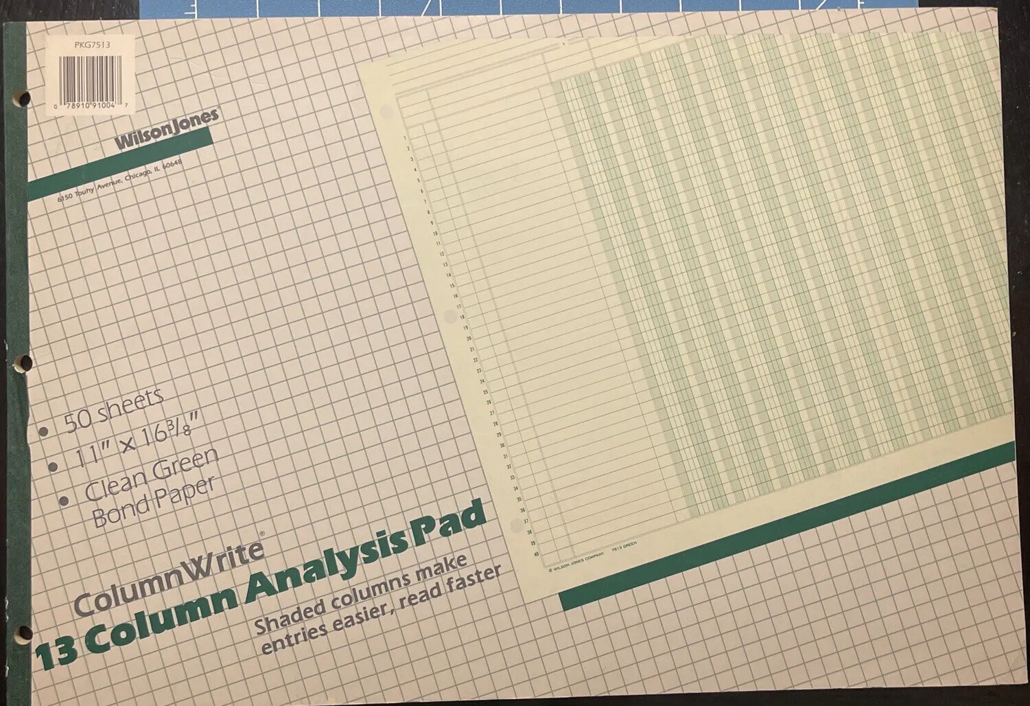 Wilson Jones Column Analysis, Columnwrite, 11″ X 16-3/8 , 13 Columns, 50 Sheets