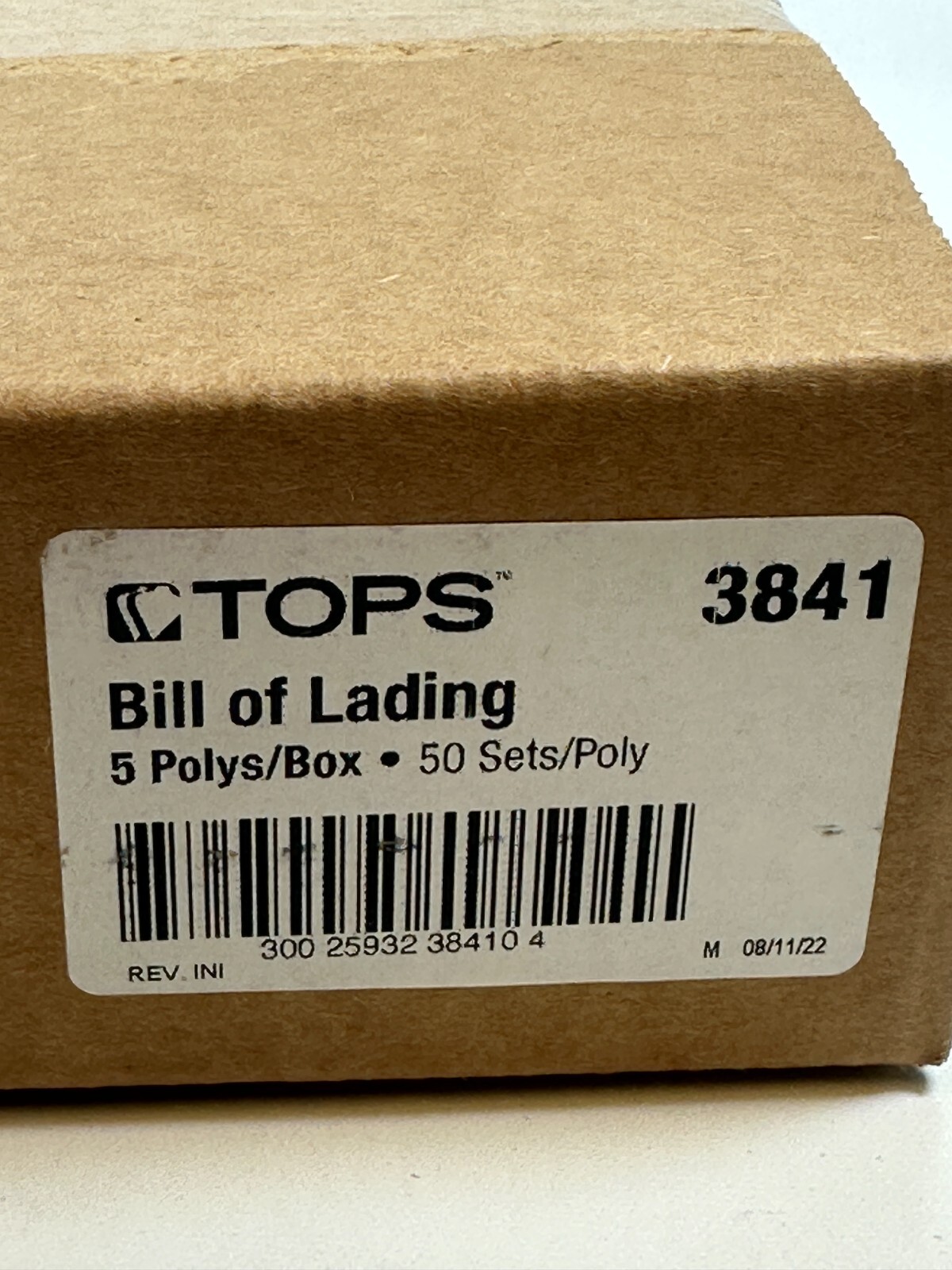 Tops 3841 Bill of Lading 3 Part Carbonless 8 1/2″ x 7 7/16″ 5 packs/Box – NEW