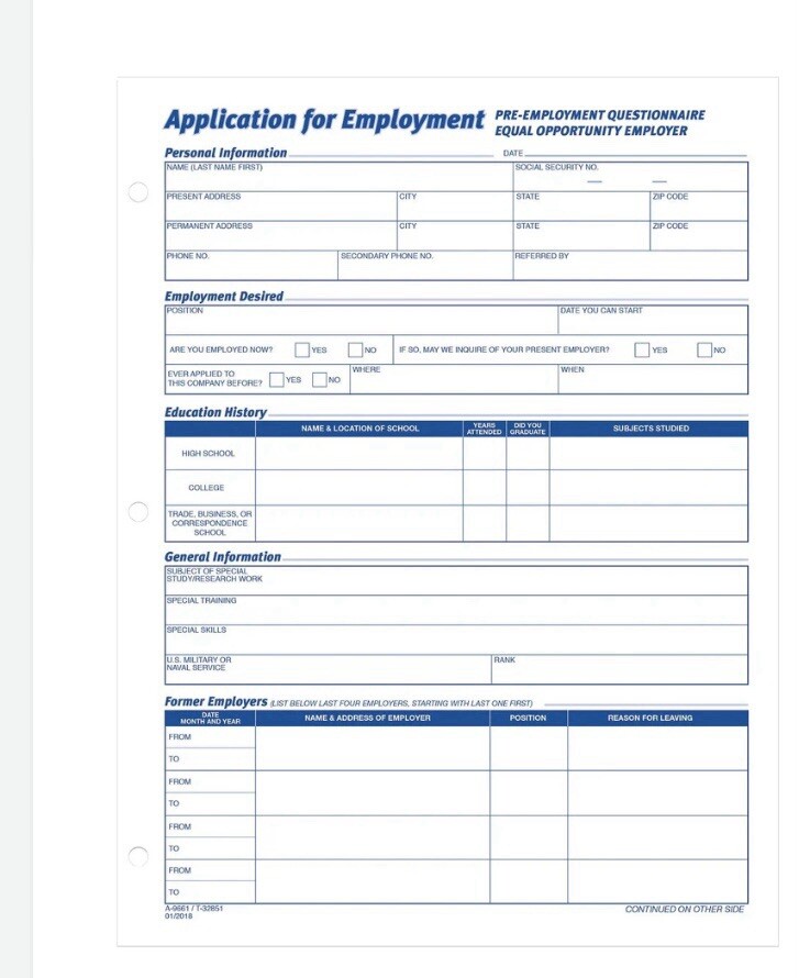 Adams New Employee Information Forms, 50 Forms, HR117 ( 2pk)