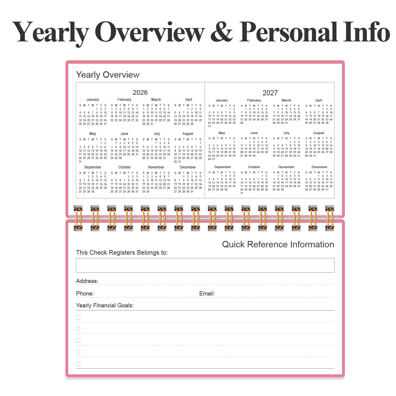 Check Registers for Personal Checkbook A6 Blank Ledger Transaction Registers…