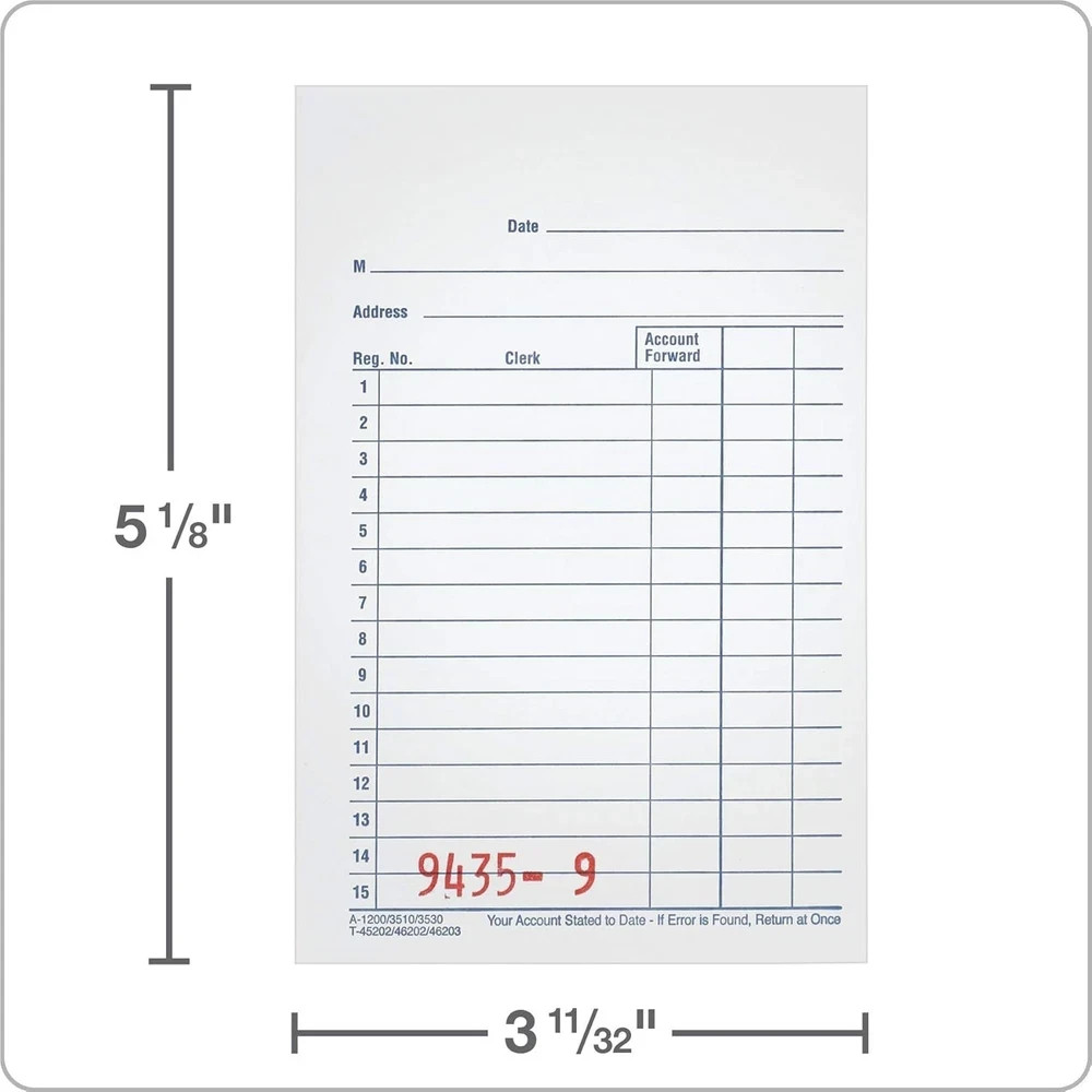 General Purpose Sales Book, 2-Part, Carbonless, White/Canary, 3-11/32 x 5-5/8…