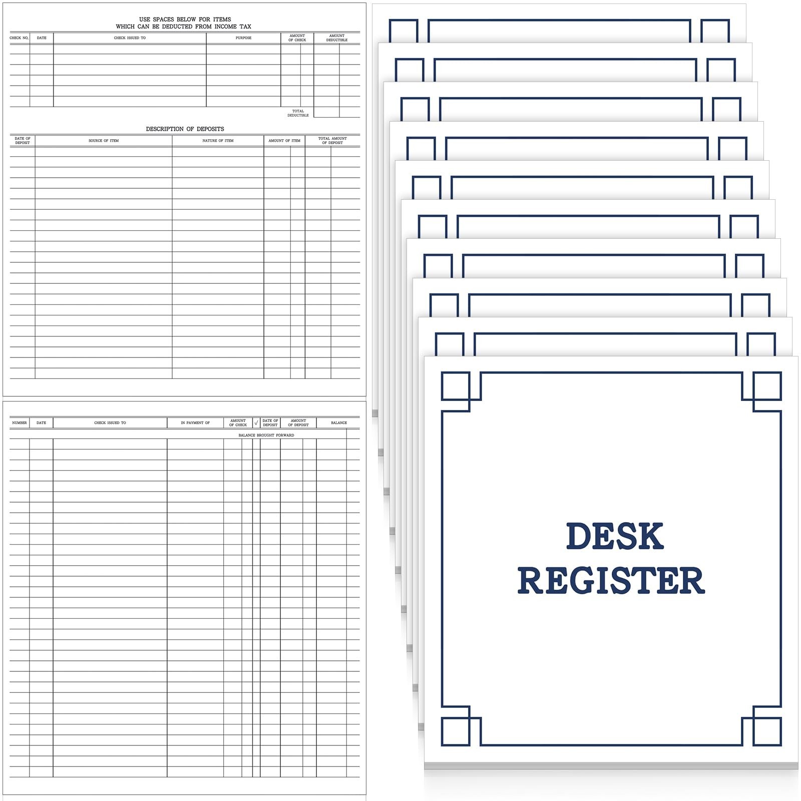 10 Pcs Checkbook Register Ledger 8.5×9.25 Inch for Personal & Business Transacti