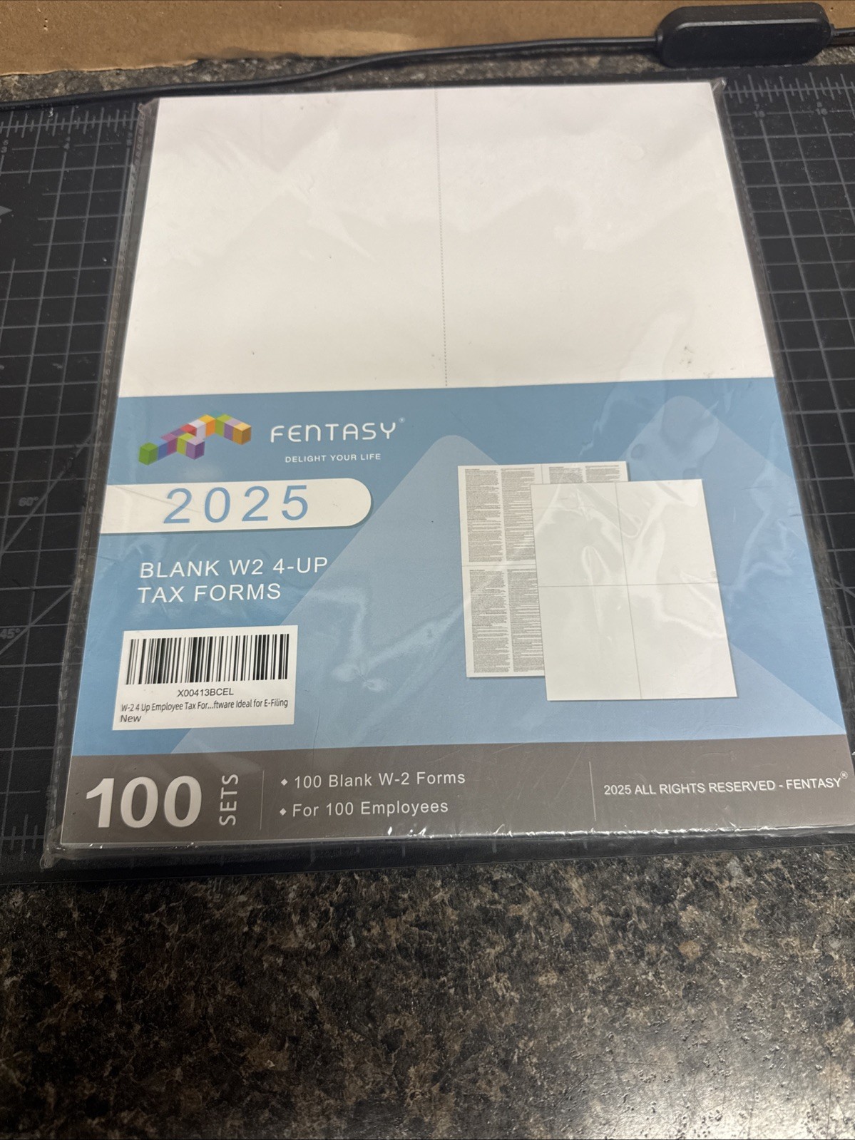 Fentasy 2025 Blank W2 4-Up Tax Forms 100 Sets