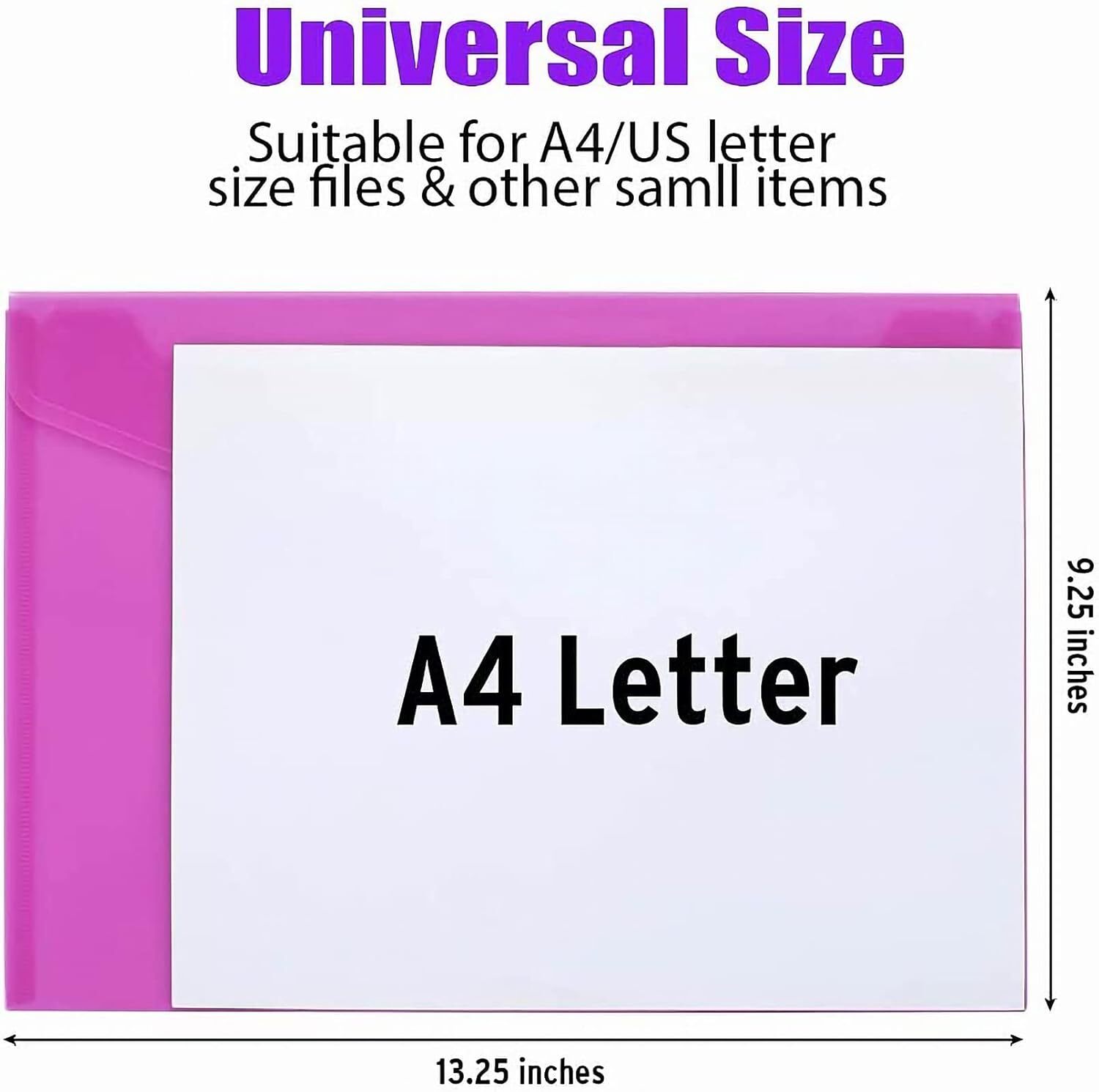 Sooez 12 Pack Plastic Envelopes Poly letter/a4/legal Sise, Assorted Colored
