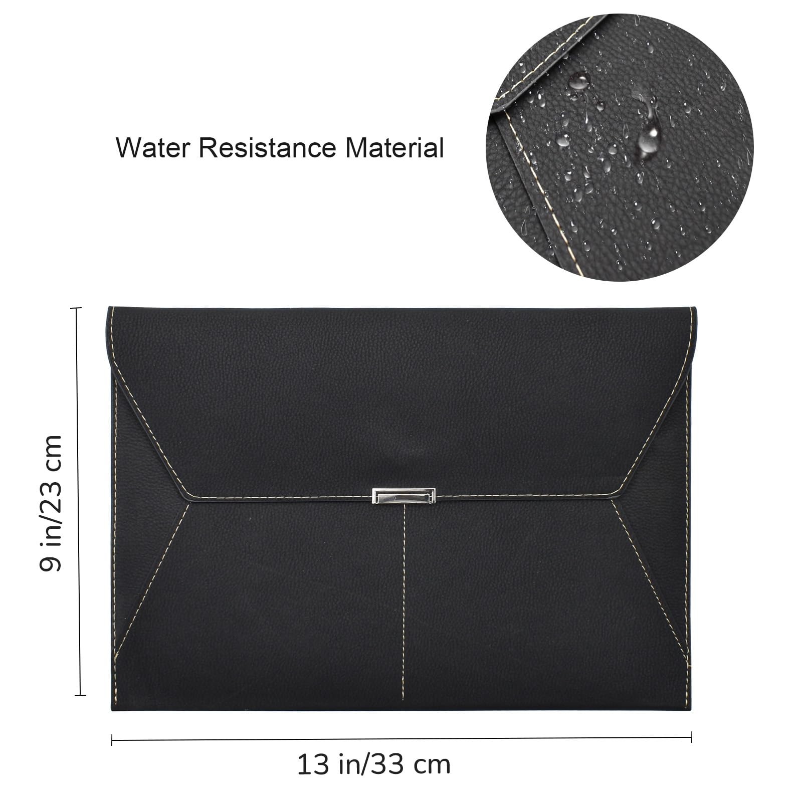 VANRA File Folder Document Holder Organizer Waterproof 13×9.33 inch, Black