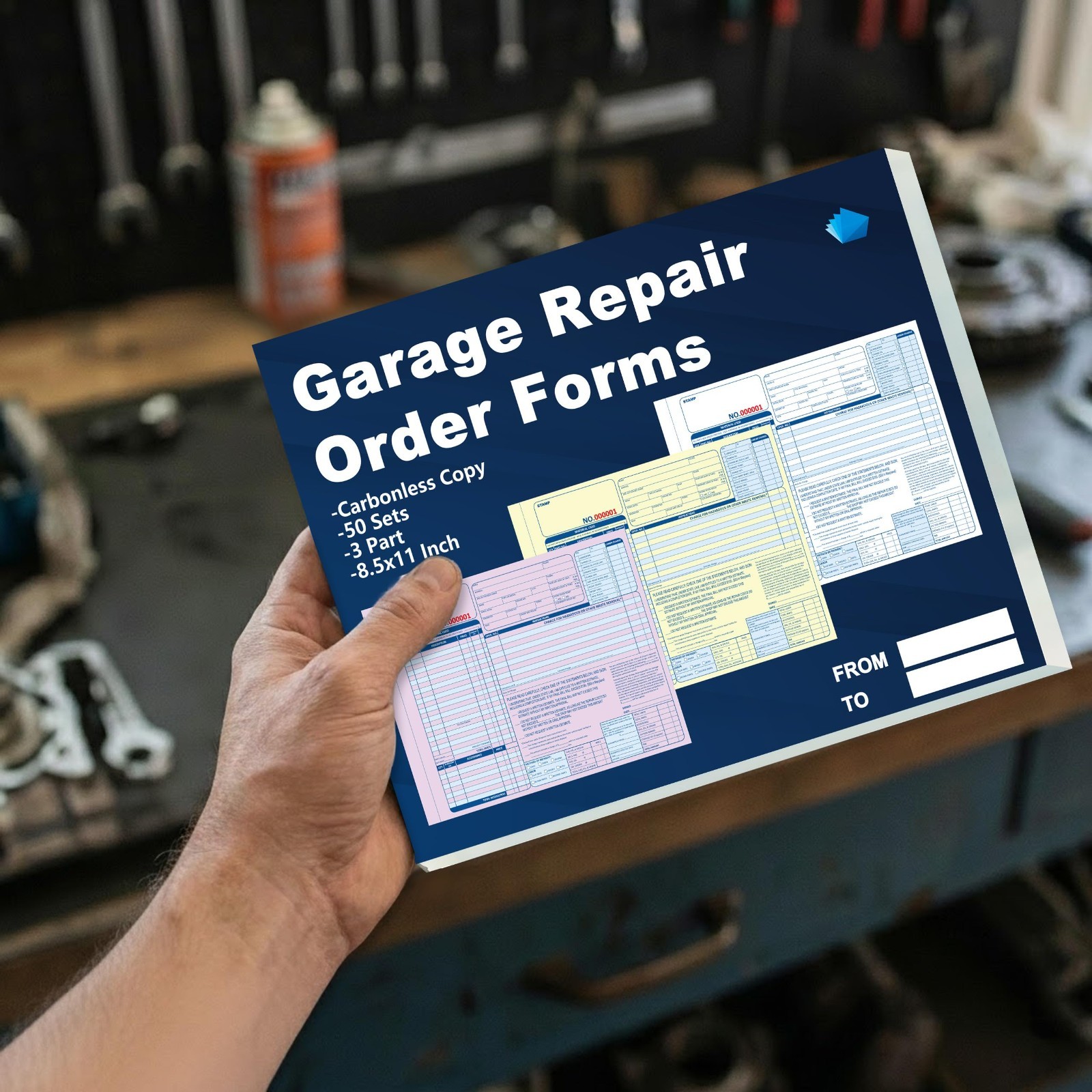 100 Sets Carbonless Auto Repair Order Forms 8.5×11 Inch for Mechanics & Garages