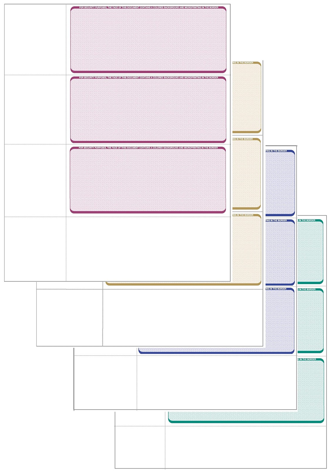 Computer Check Paper – Blank Personal 50 Sheets / 150 checks, Blue Diamond