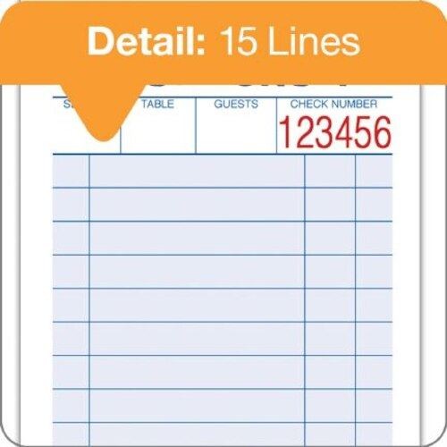 ABF10450SW Adams Guest Check Pad 6 3/8 x 3 3/8 (Lot of 5 Packs, 50 books)