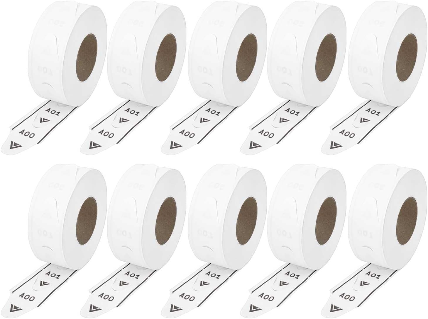 10 Rolls of 2-Digit White Take a Number Tickets for D80 2000 Tickets,