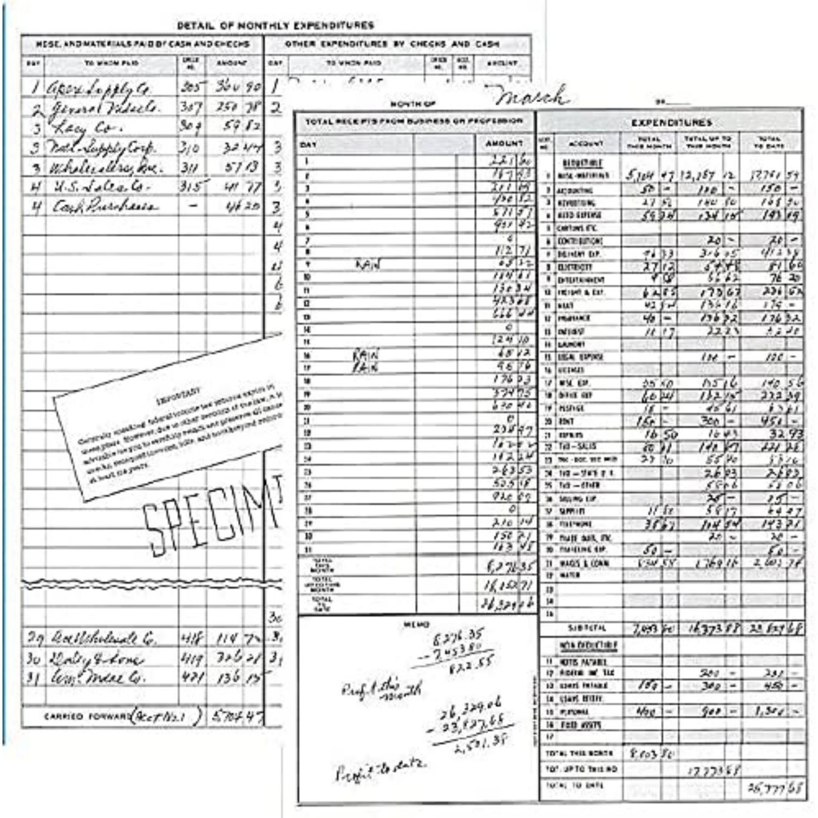 Dome DOM600 Bookkeeping Record Book Weekly 128 Pages 9 x11 Inches, Brown