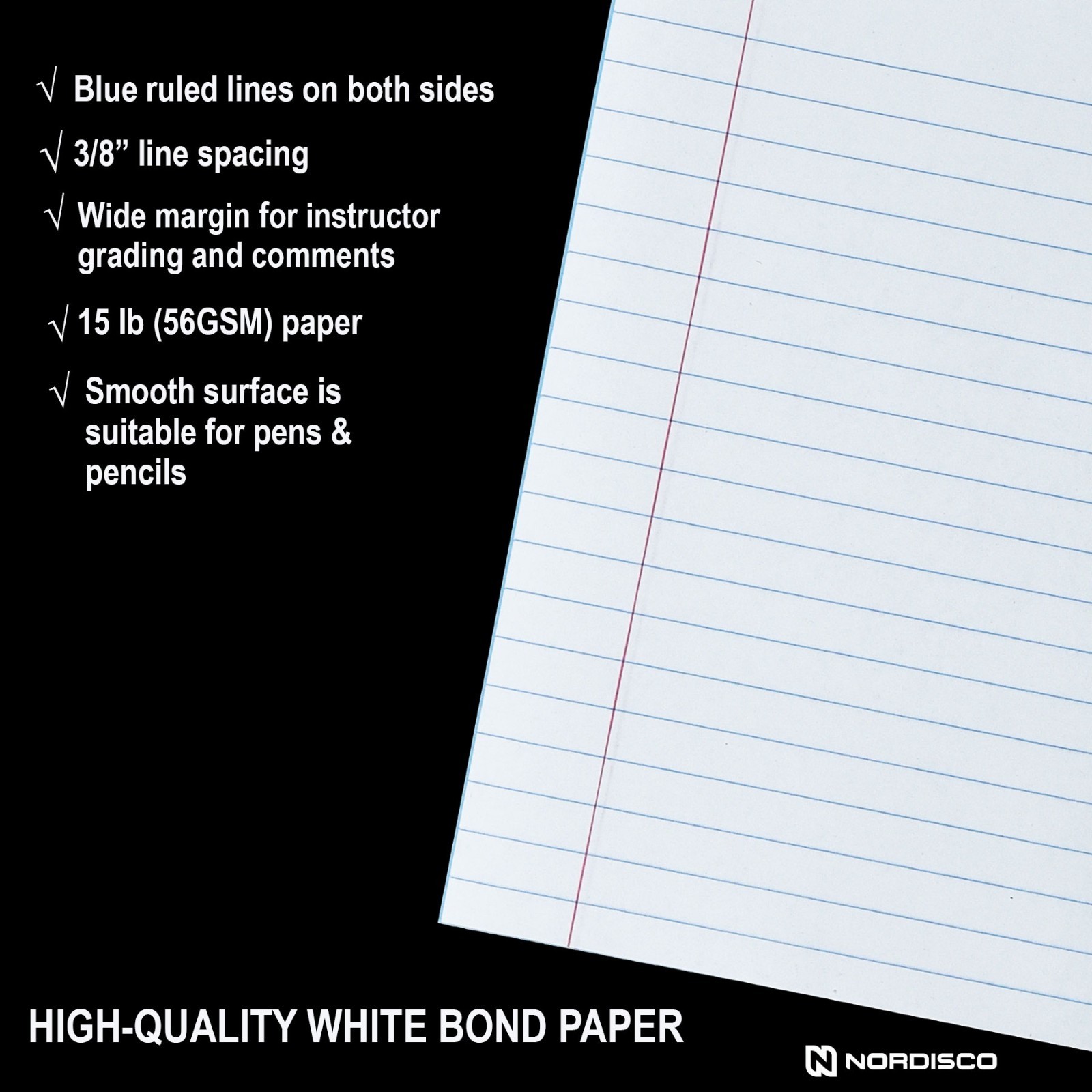 Blue Book Examination Book 77511, 8.5 x 7″, 6 Sheets (12 Pages), Pack of 10