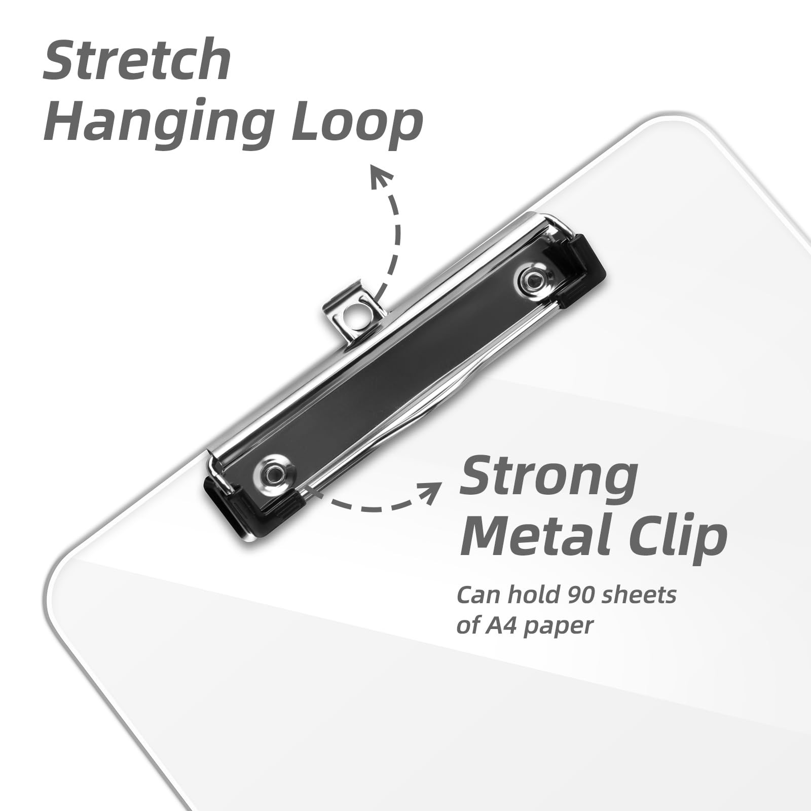 Macroclo 2 Pack Plastic Clipboards, A4 Acrylic Clear Board 8.5×11