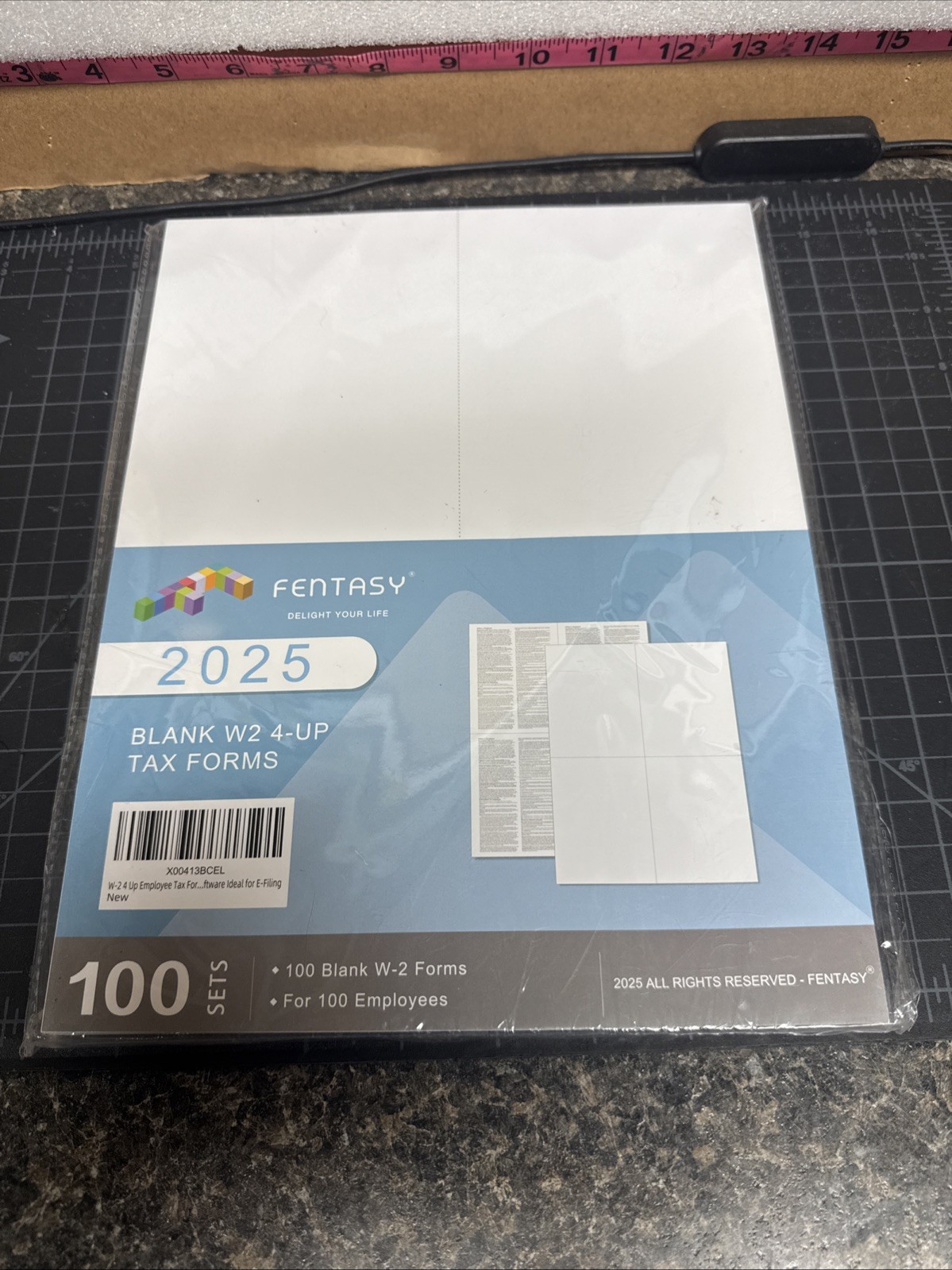 Fentasy 2025 Blank W2 4-Up Tax Forms 100 Sets