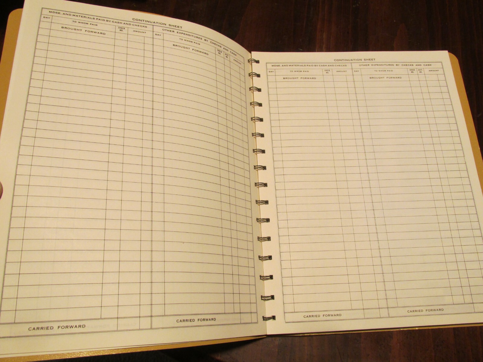 Vintage Dome 612 Bookkeeping Record Tan Vinyl Cover 128 Pages 8 1/2 x 11 Pages