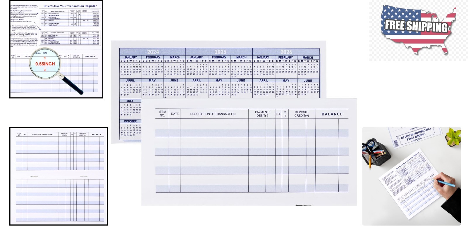 12-Pack Check Registers for Easy Financial Tracking – Personal/Business Use