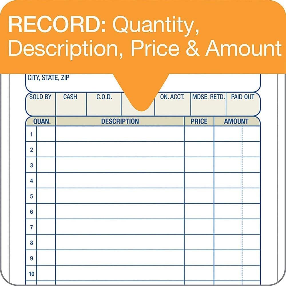 12 Pack Premium Sales Order Books 3 Part Carbonless Invoice Forms 7×4 Inches