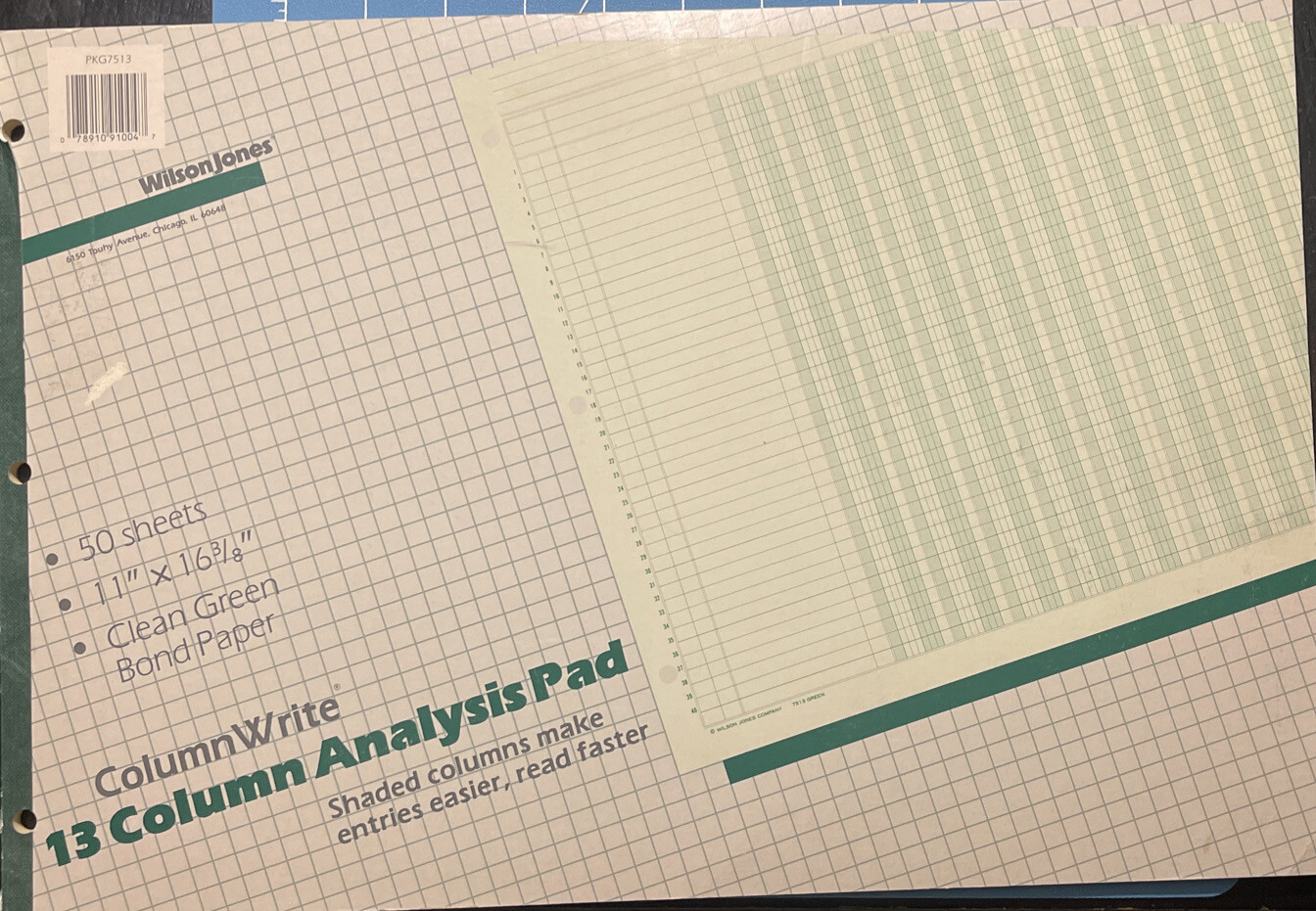 Wilson Jones Column Analysis, Columnwrite, 11″ X 16-3/8 , 13 Columns, 49 Sheets