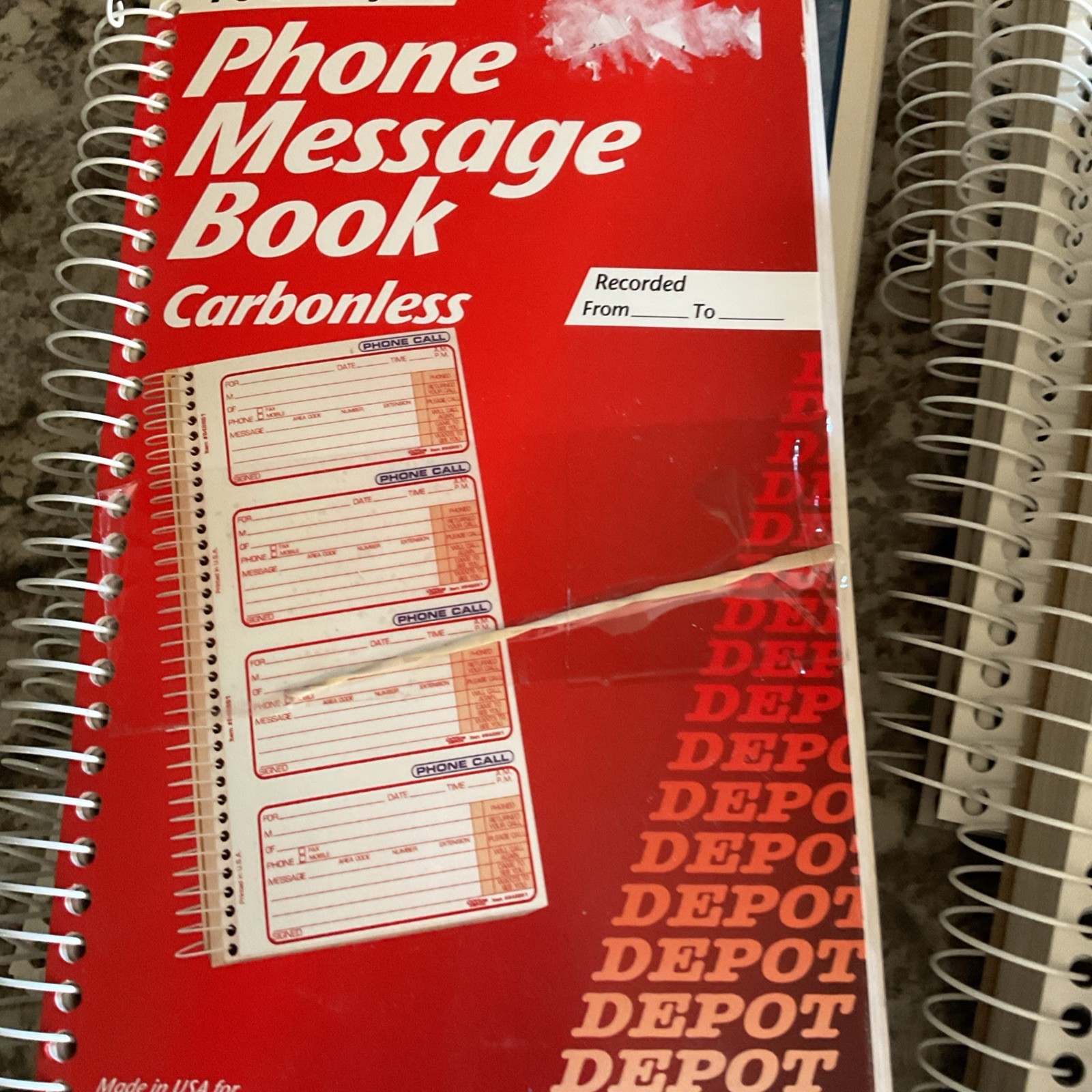 Phone Message Books Carbonless Spiral Lot Of 11 Office Depot, Tops 5 1/2X11