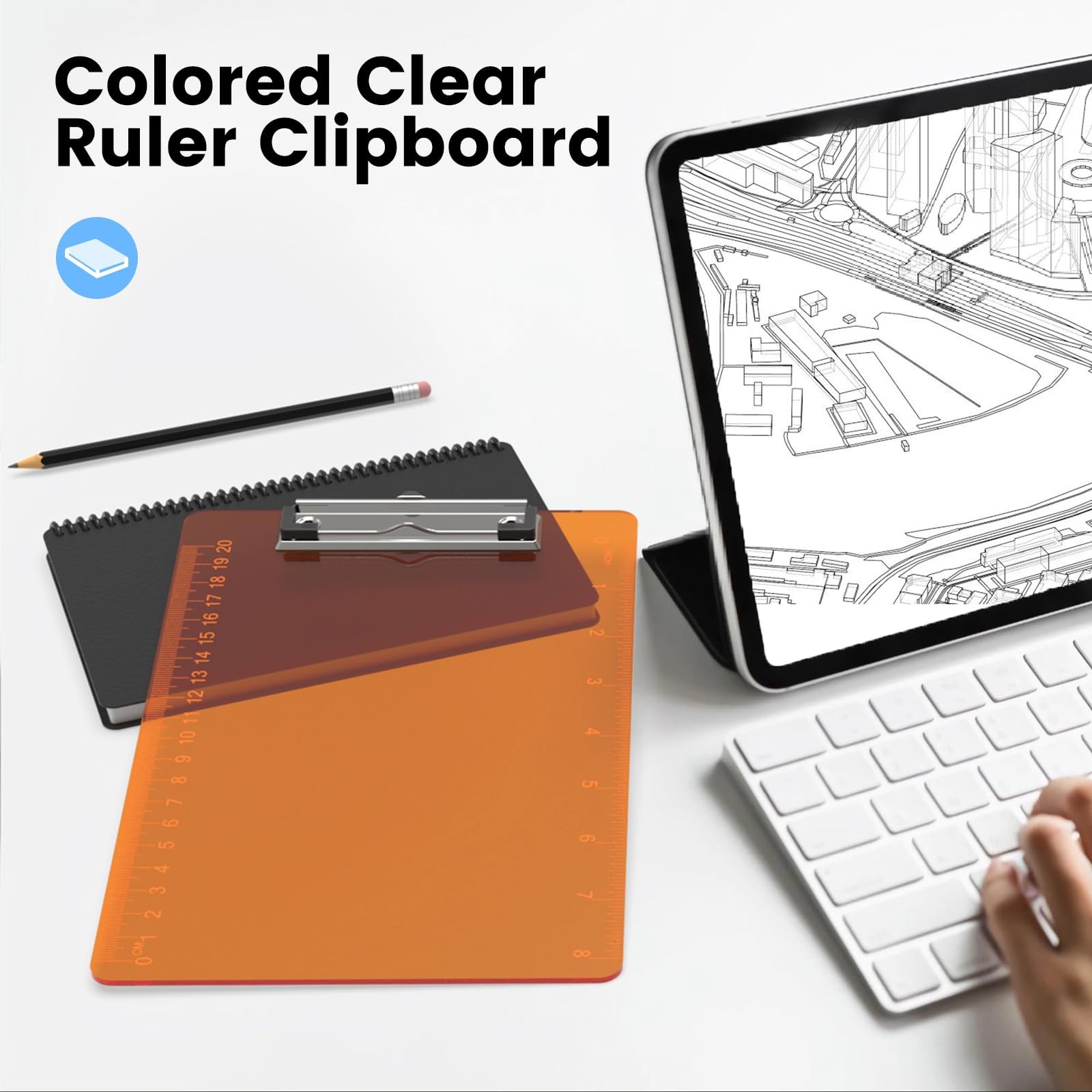 Macroclo Plastic A5 Clipboards, Clear A5, Blue/Pink/Orange/Purple/Green/Red