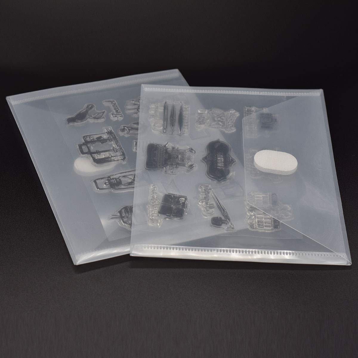 PLESIU Tatane 12 Packs Clear Plastic Small Envelope 5.5×7.5inch, Clear-12pcs