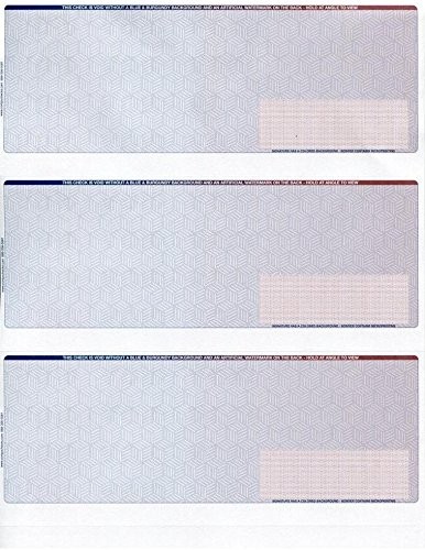 300 Computer Checks “Ultimate Security” – Heavy Paper 28# Blank Check Stock for
