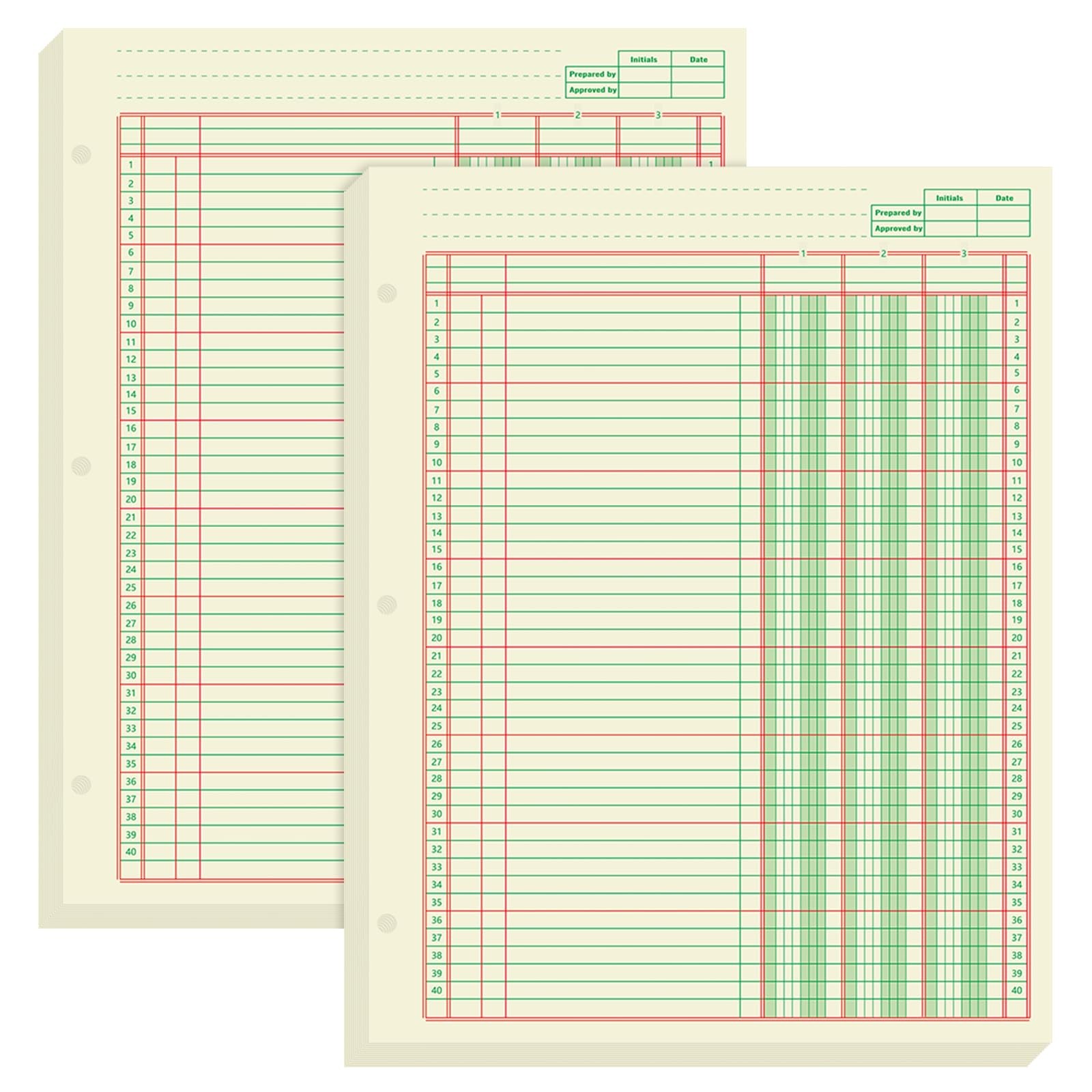 2 Pack 100 Sheets Columnar Pad Accounting Ledger Accounting Ledger Book Green…