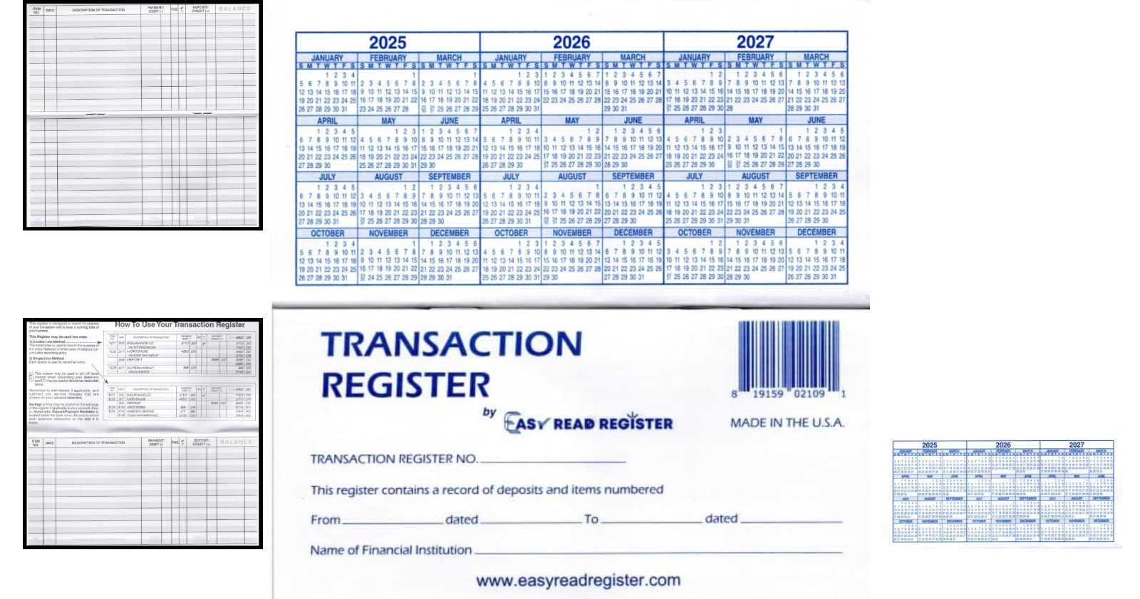 Bulk Check Register Pack – Made in USA for Effective Personal Finance Management