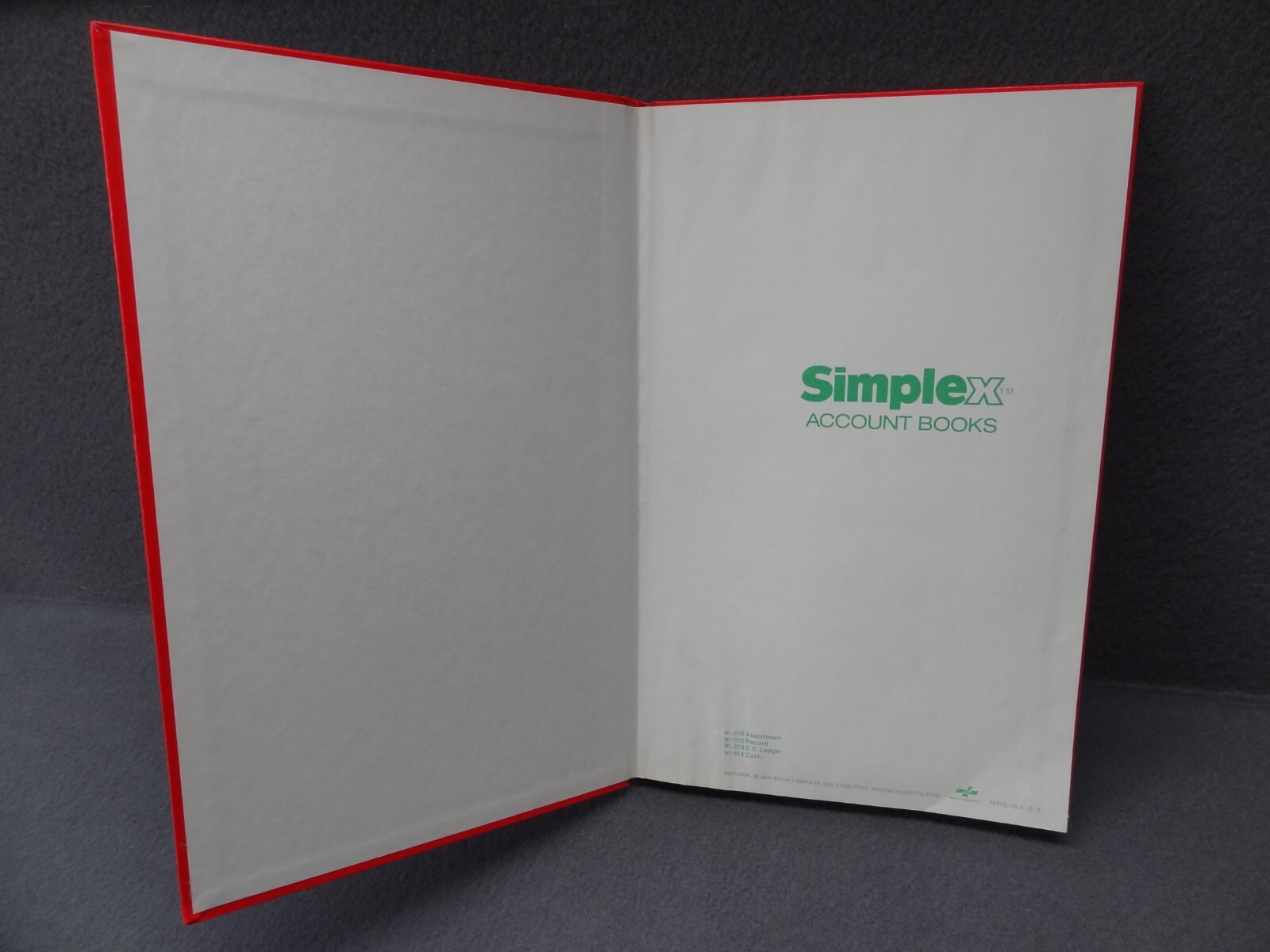 Simplex 91-513 63-Page S.E. Ledger Record Account VTG Red Bound Hardcover Book