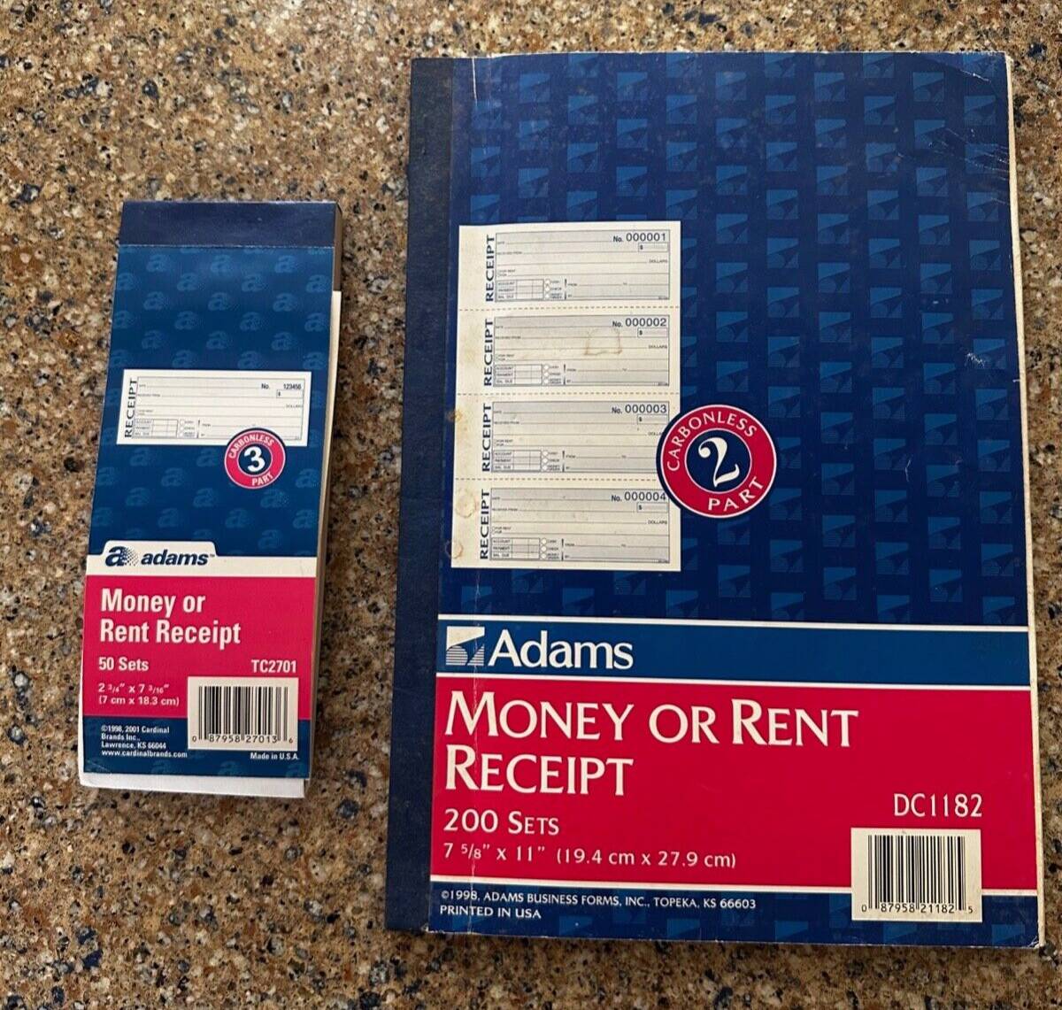 Money or Rent Receipts Booklets