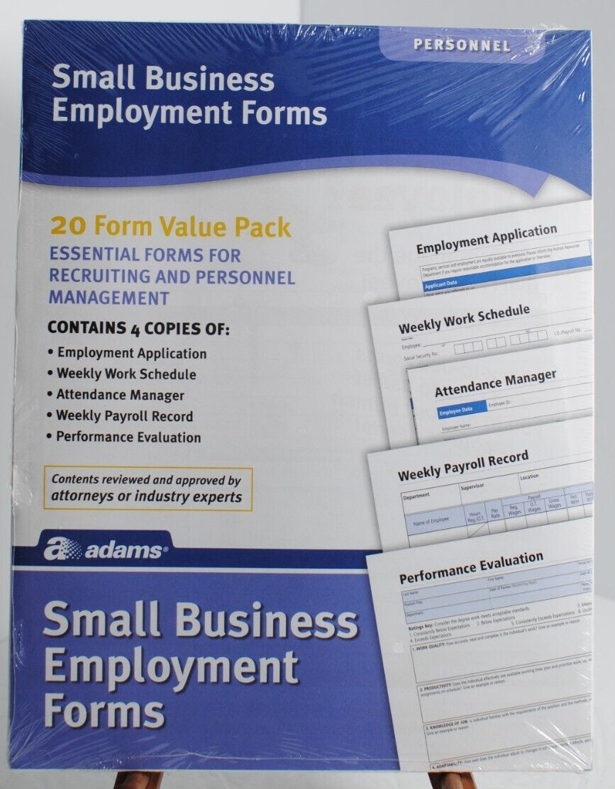 Adams Application for Employment (25), Forms and Instructions Contracts Lot of 3