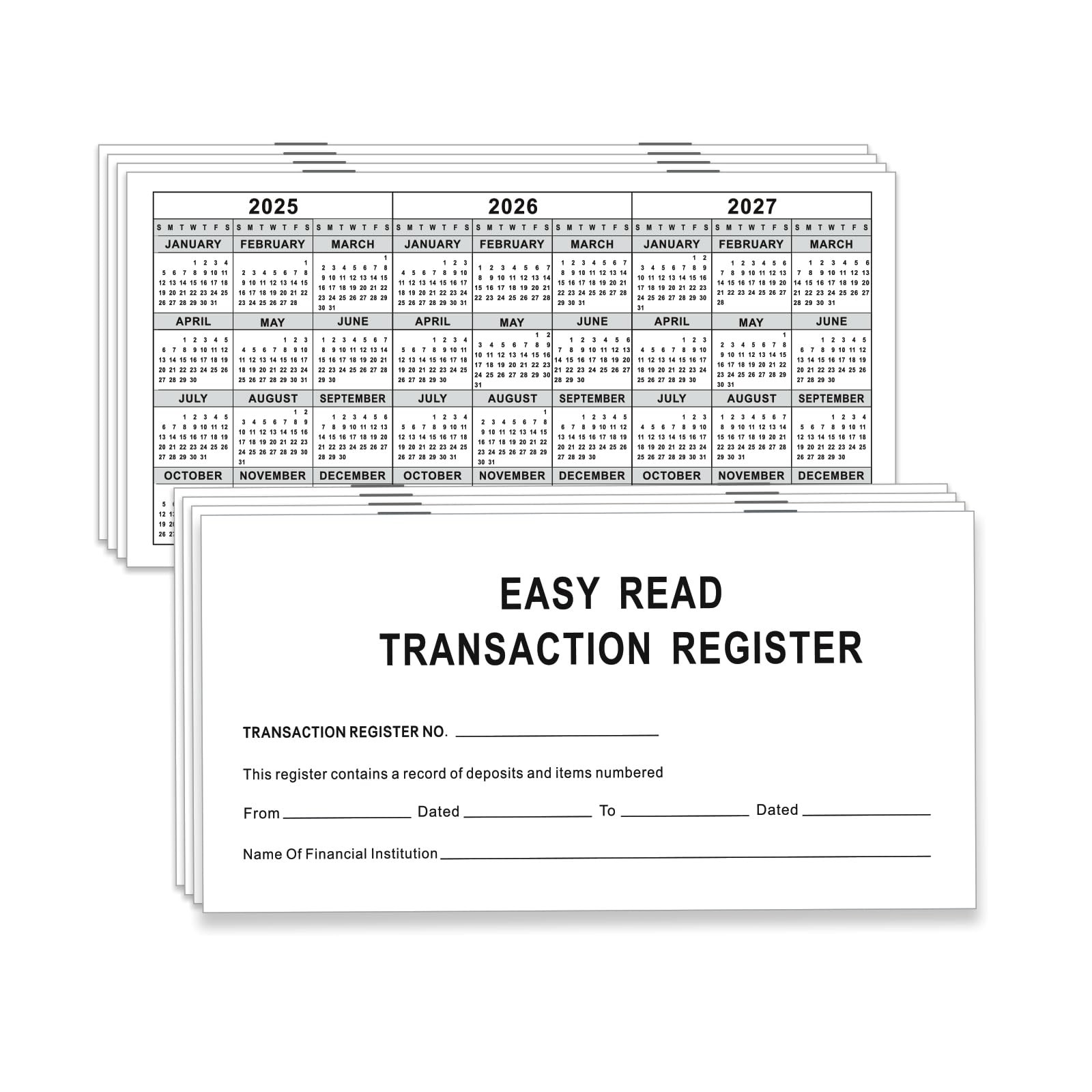 6″×3″ Check Registers for Personal Checkbook Blank Ledger Transaction Regist…