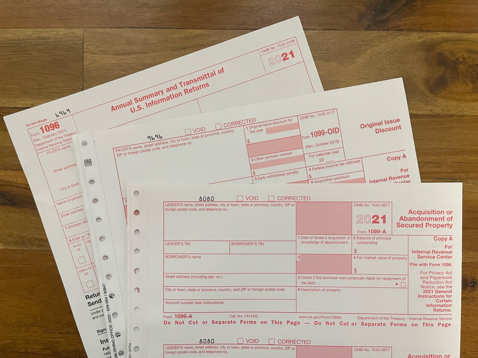 1099A ✪2021✪ IRS 3 Form Acquisition Package; 1099-A, 1099 OID, 1096,