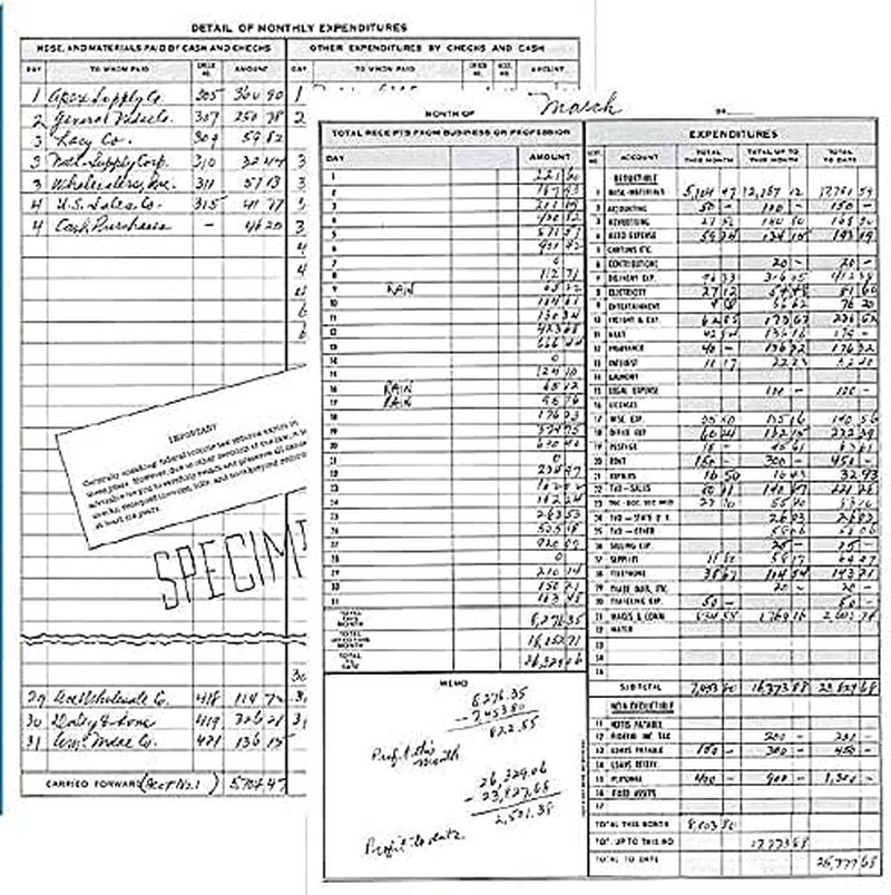 Dome 600 Bookkeeping Record, Brown Vinyl Cover, 128 Pages, 8 1/2 X 11 Pages