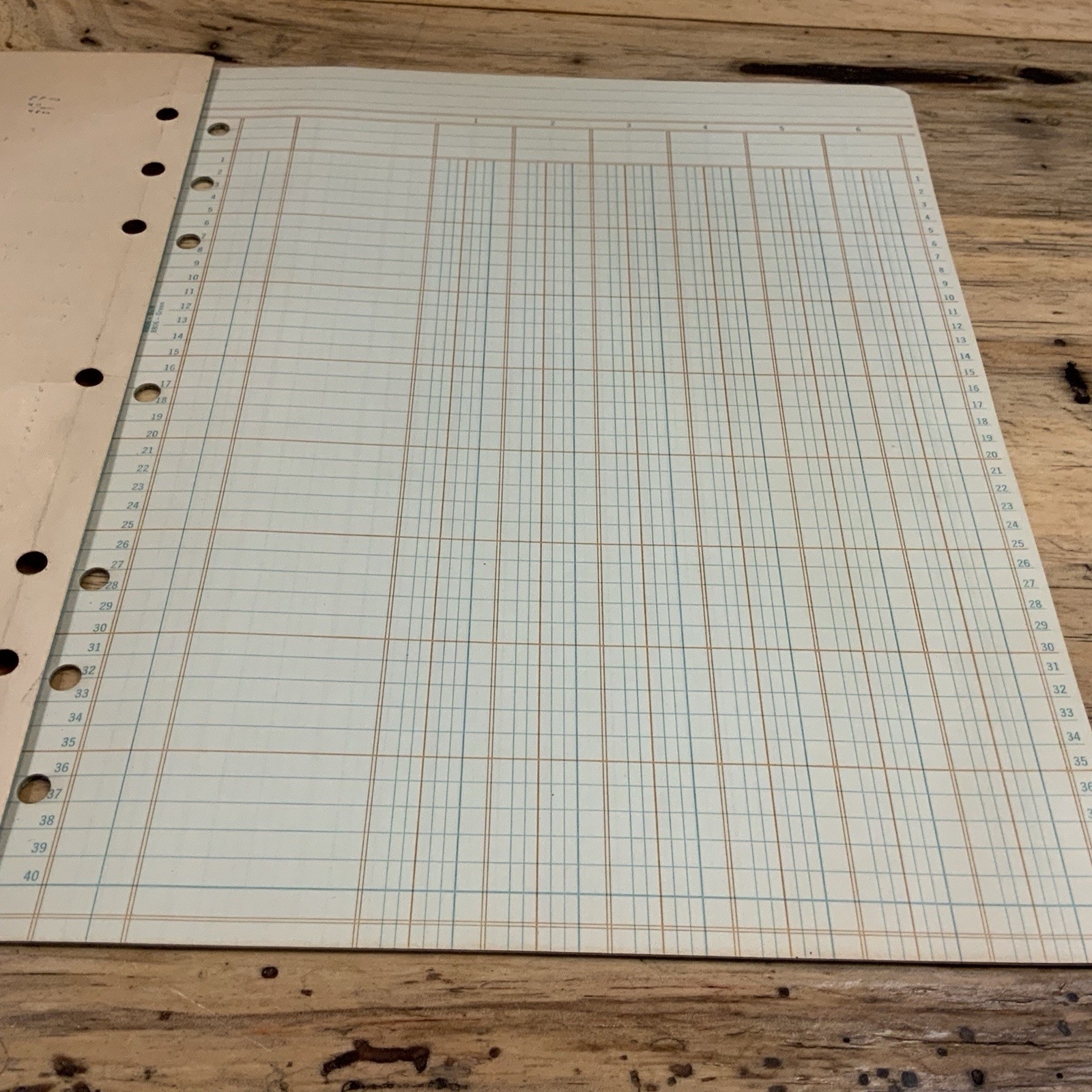 Lot 2 Vintage Columnar Pads Wilson Jones Boorum Pease 6 Column USA Accounting