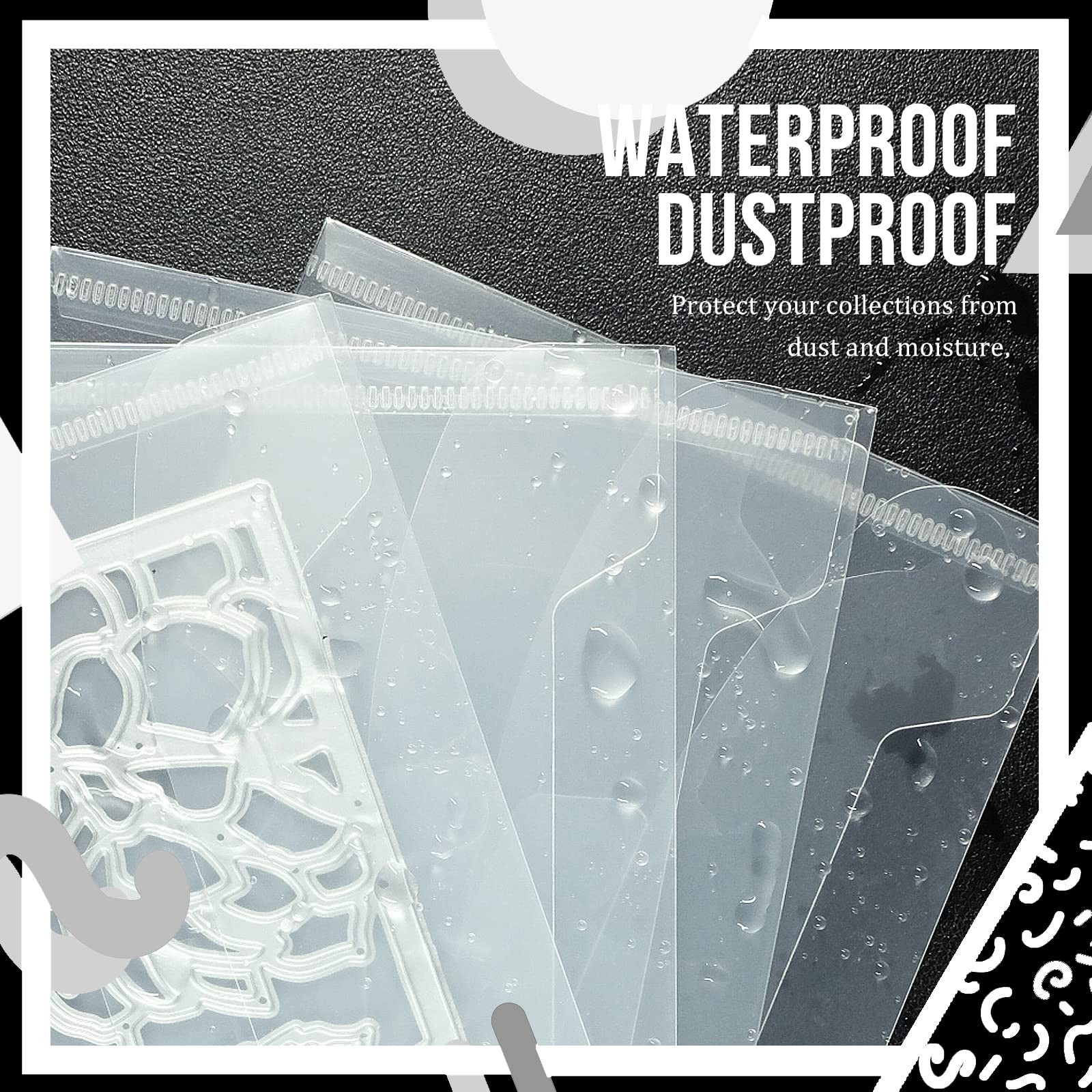 Hukado Clear Plastic Envelopes 60 Pcs 9”x7” for Cash, 7” x 9.4”,