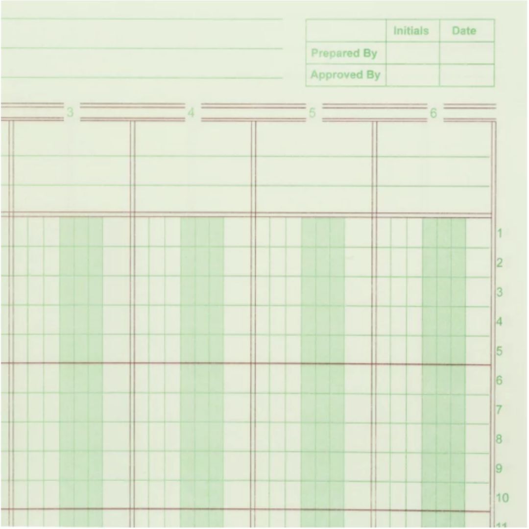 Professional New Columnar Ledger Pad 6 Columns 8.5″ x 11″ Letter Size 50 Sheets