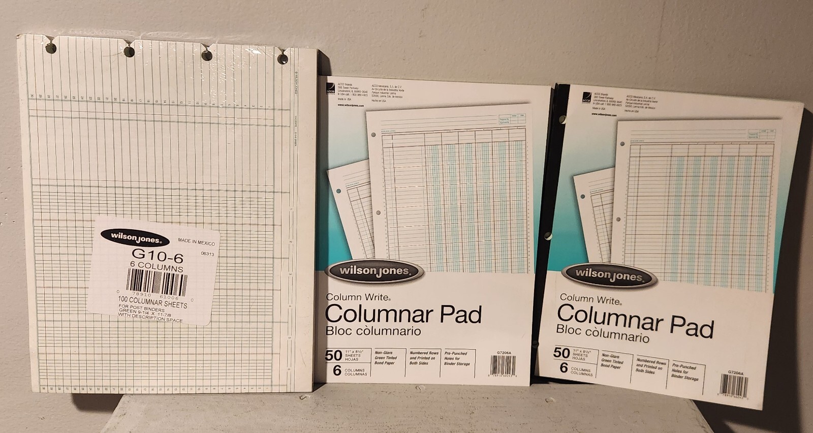 Wilson Jones G10-9 and 2 Wilson Jones Columnar Accounting Pad 13 Columns