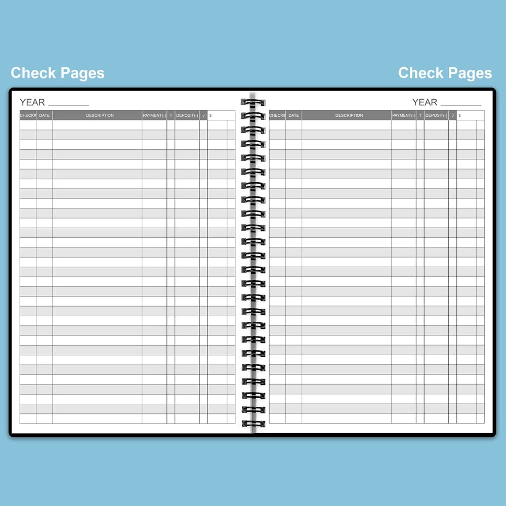 Check Register – A5 Check Book Register Books with Check & Transaction Regist…