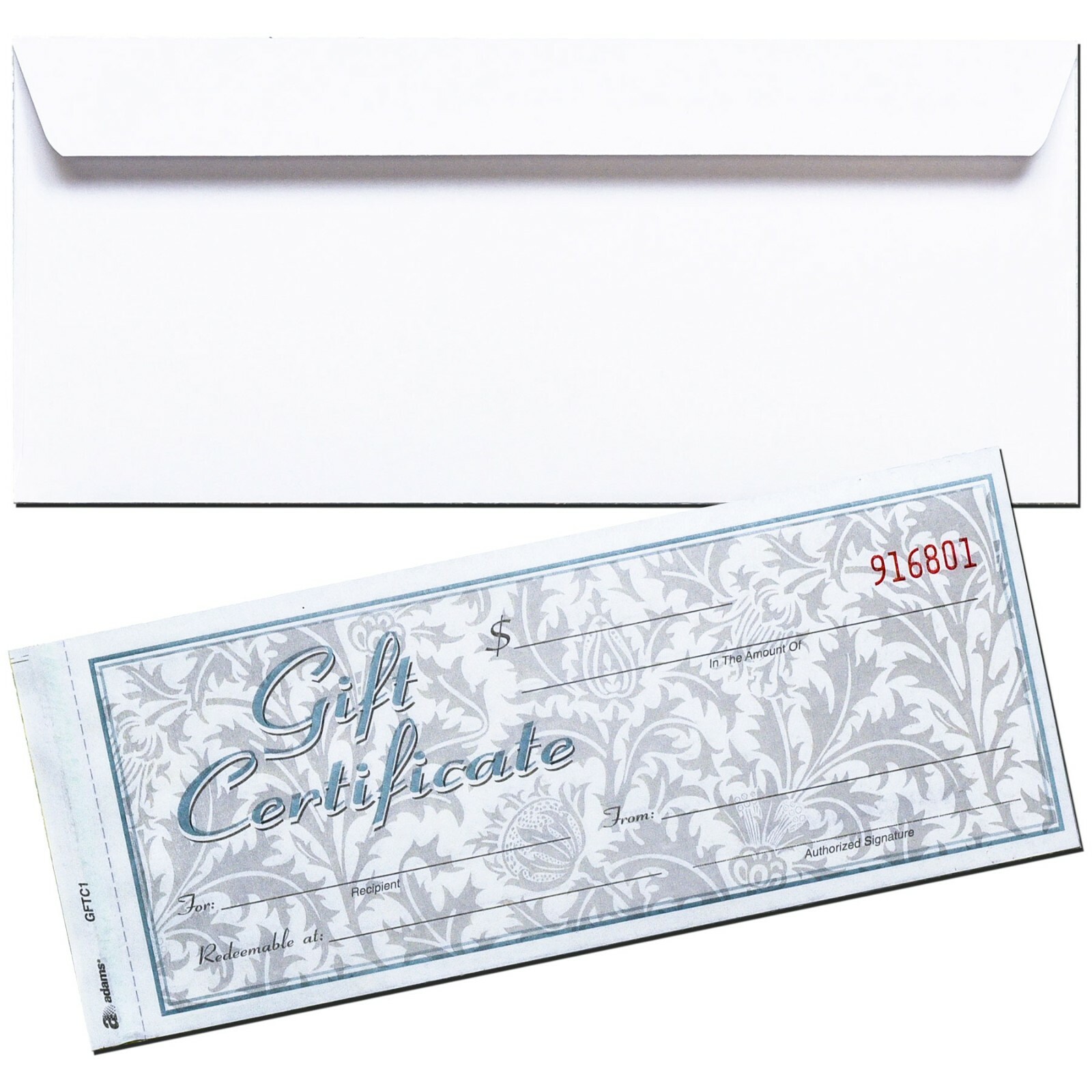 Adams GFTC1 Gift Certificates with Envelopes, 2-Part Carbonless, Pack of 25