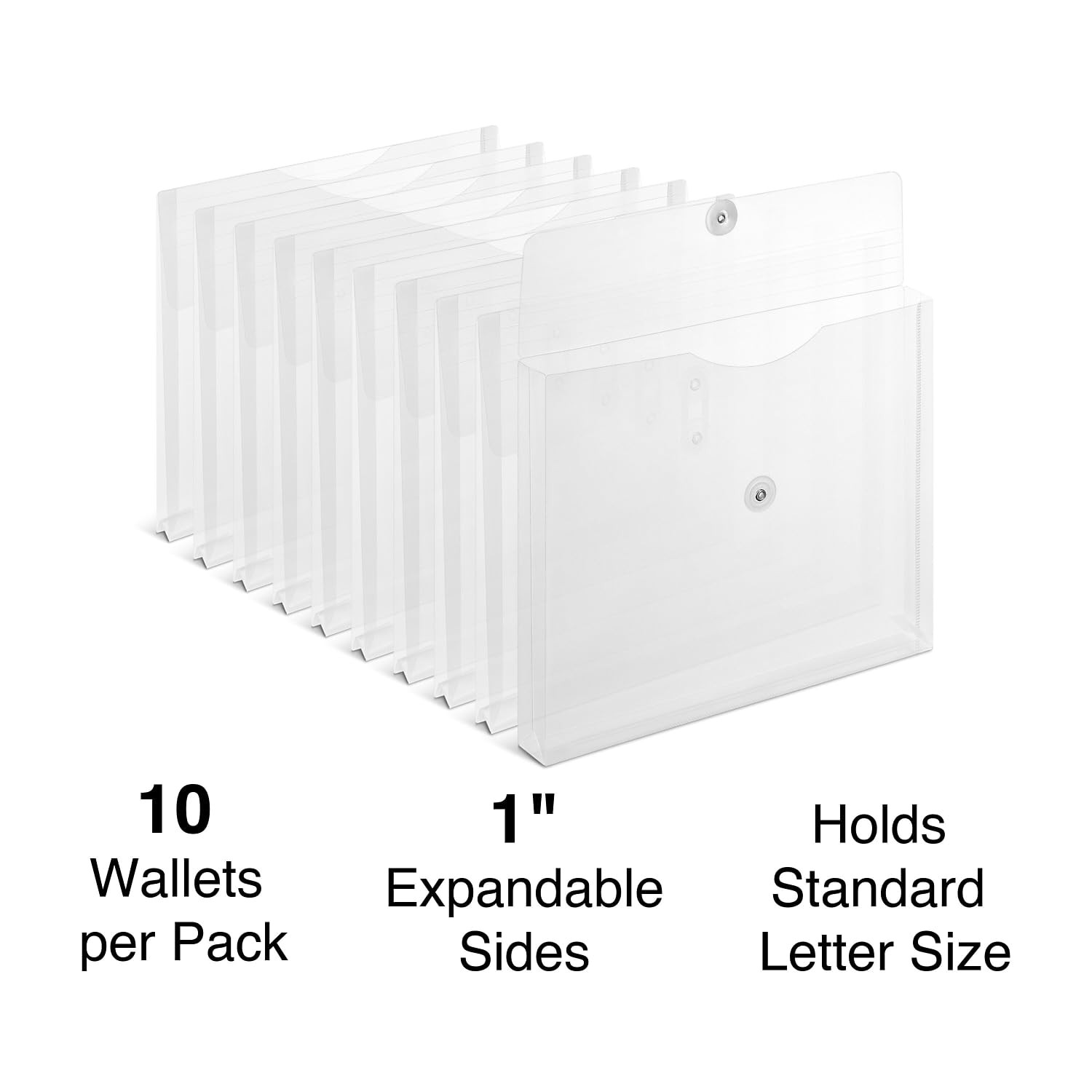 Staples Poly Envelopes, Side‑Opening Clear Document Holders, One Size,