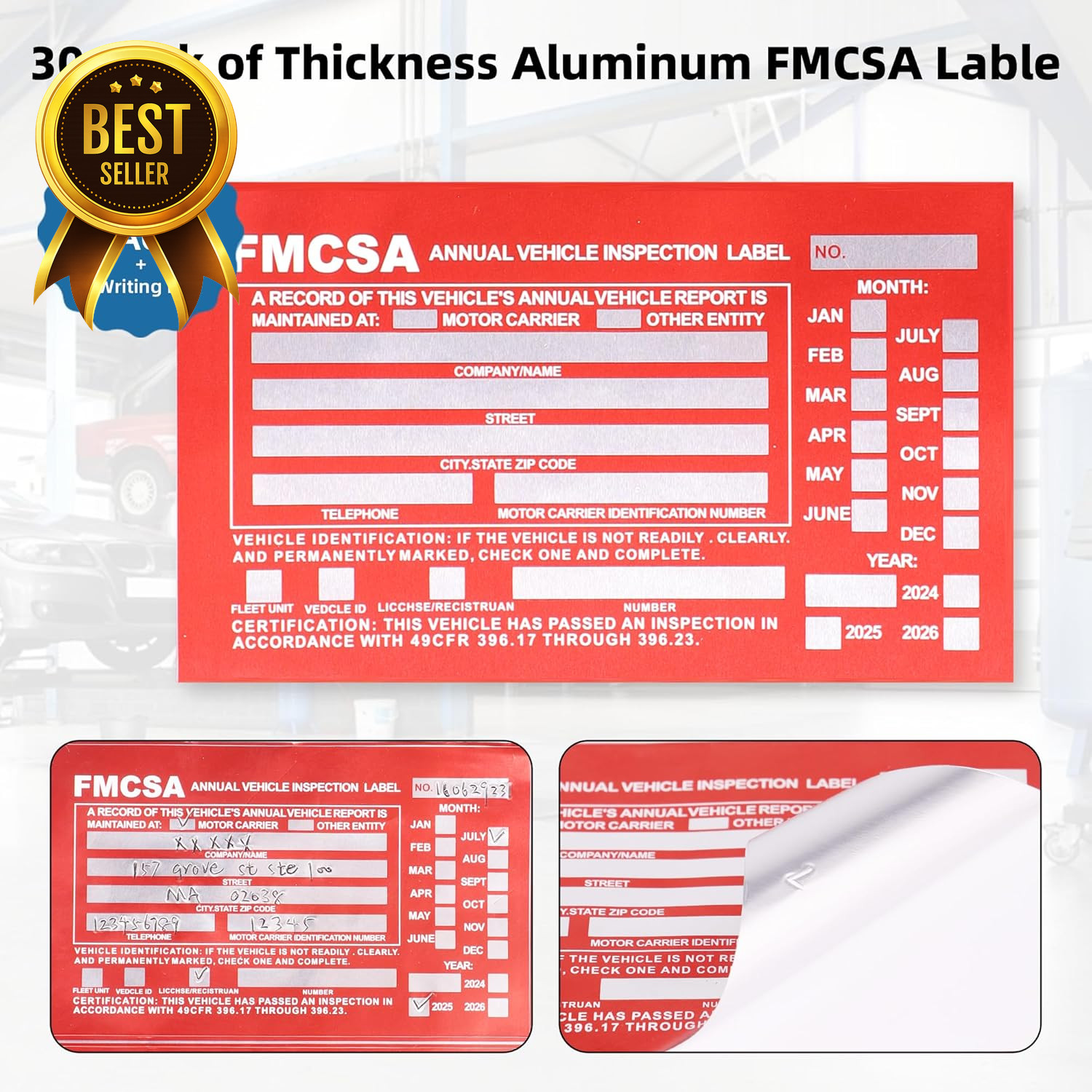 30-Pack Vehicle Inspection Report Forms 3-Ply Carbonless with Hardboard FMCSA DO