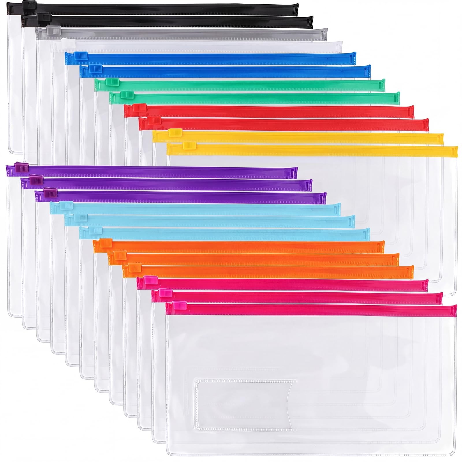 EOOUT 24pcs Poly Zip Envelope, Plastic One Size, Multicolor