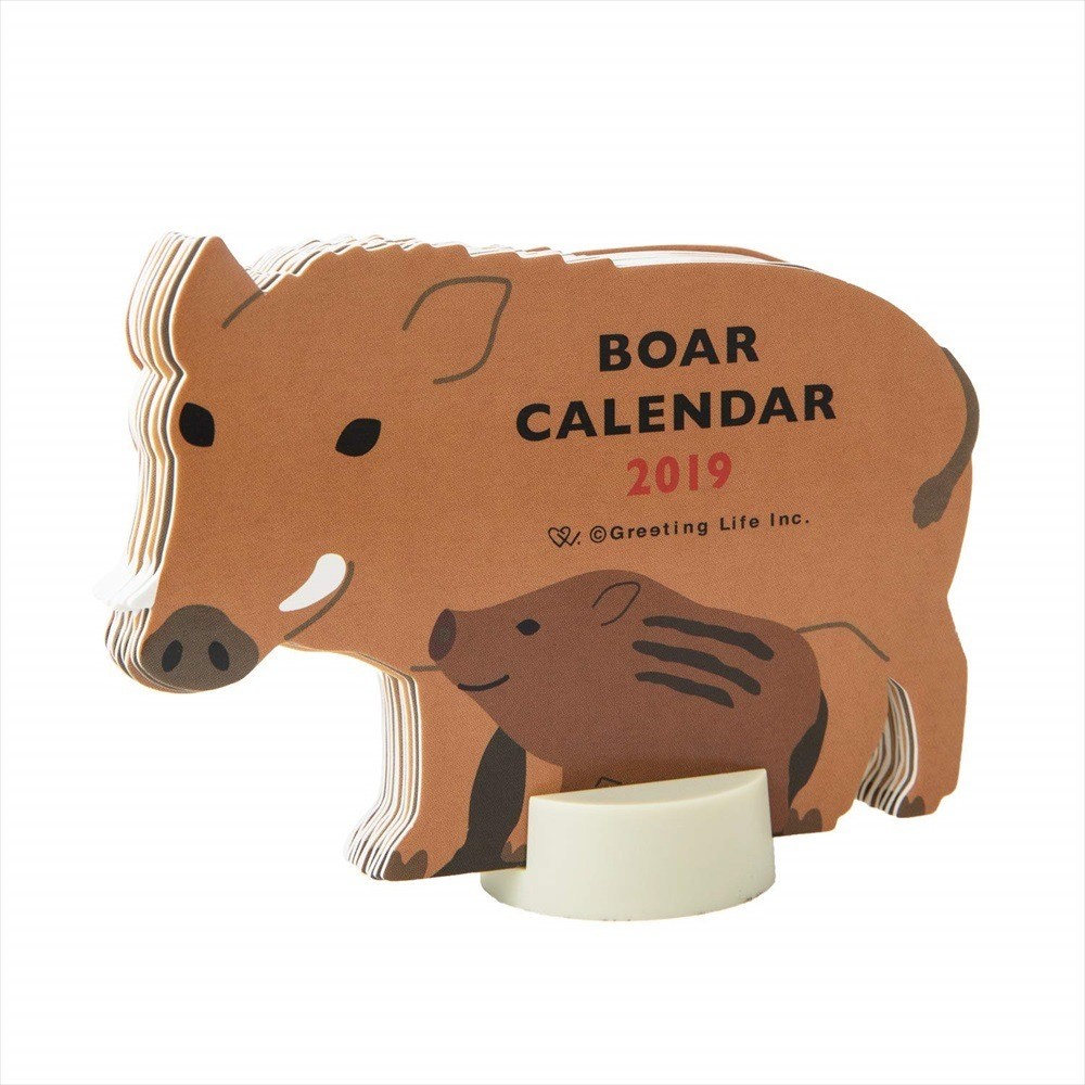 Greeting Life 2019 Animal Die-Cut Desk Calendar (Boar)