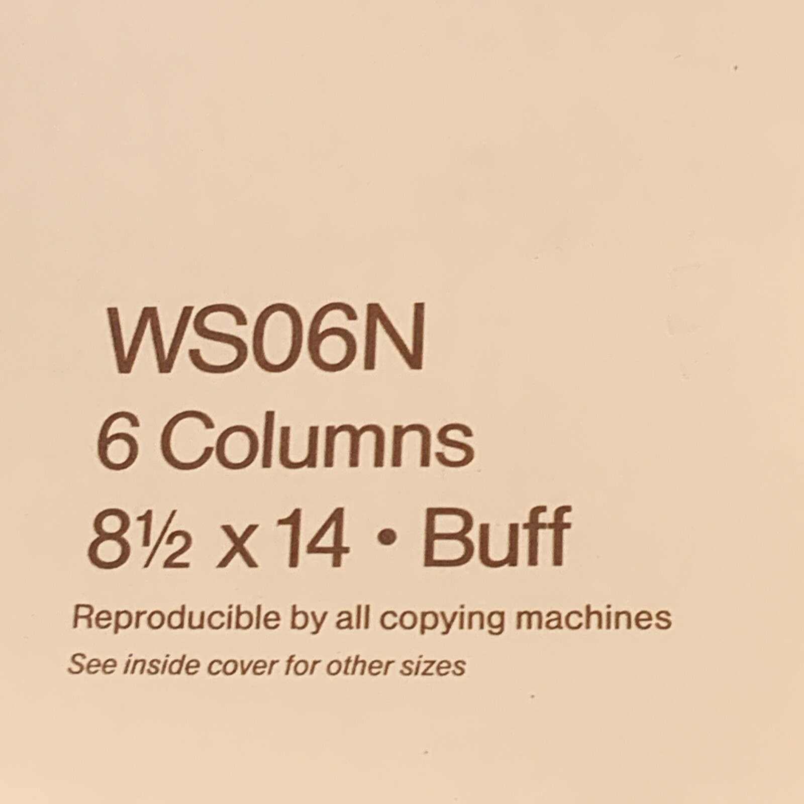 Accountants Work Sheets Wilson Jones WS06N 6 & Genric 7 Column Paper 8 ½” x 14″